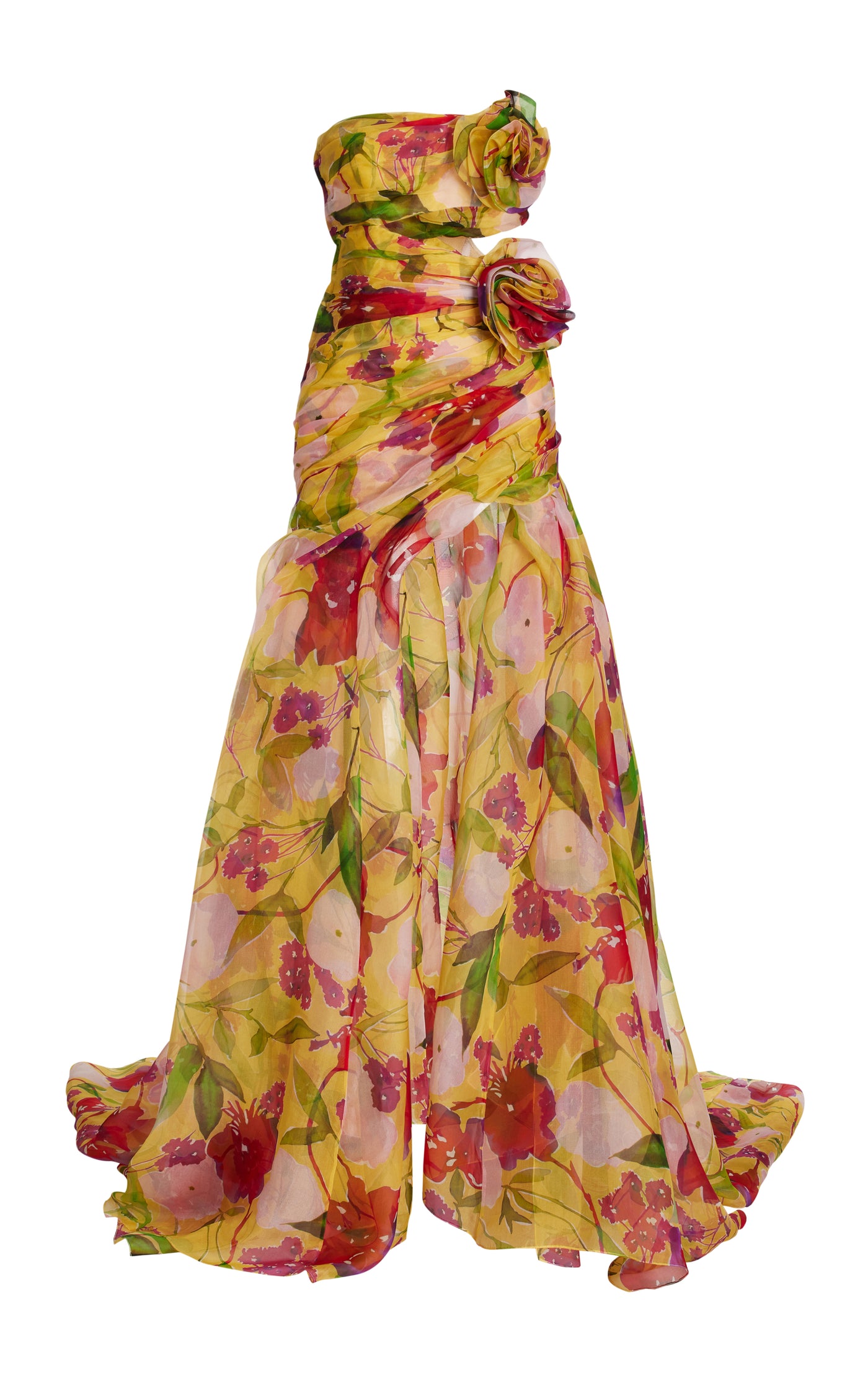 Draped Silk Maxi Dress