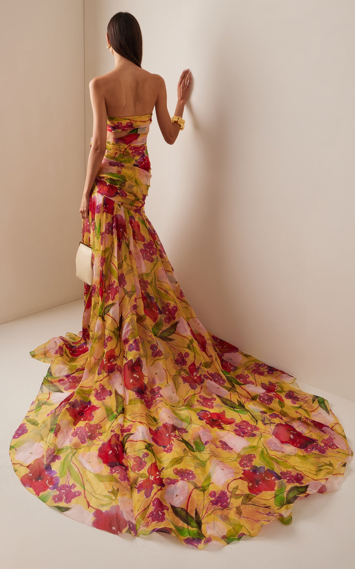 Draped Silk Maxi Dress