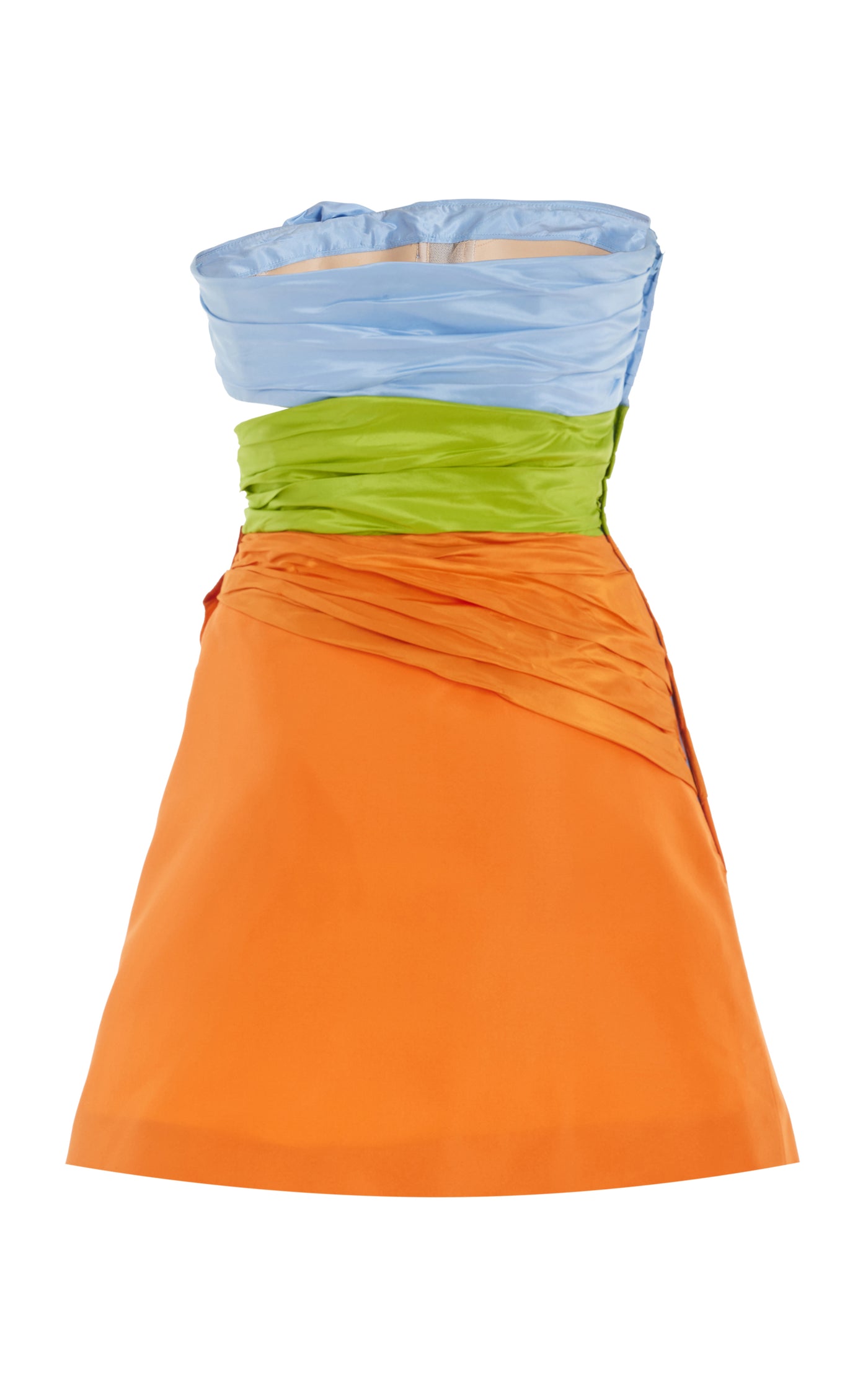 Flower-Detailed Silk Mini Dress