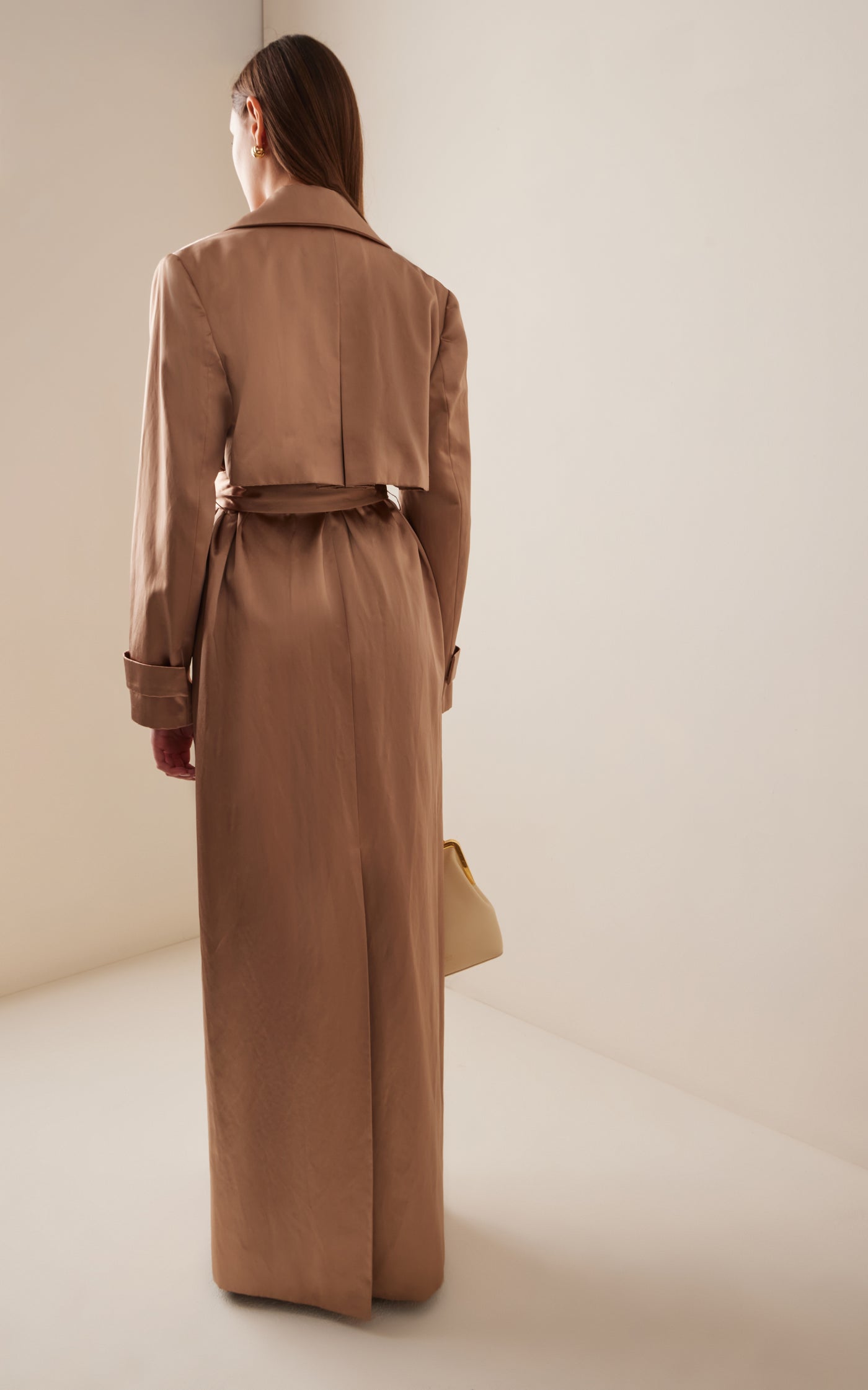 Belted Satin Trench Coat
