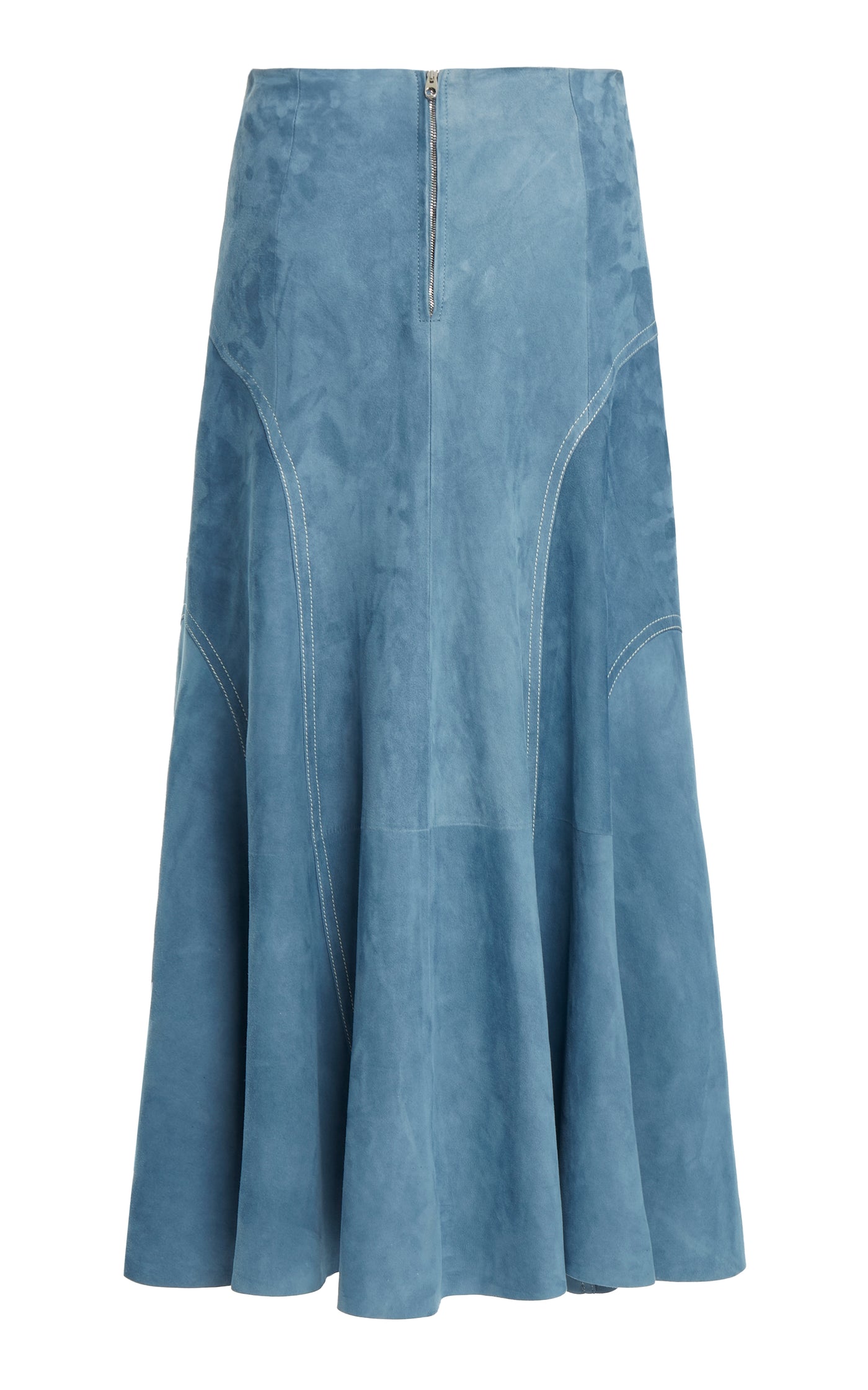 Flared Suede Midi Skirt