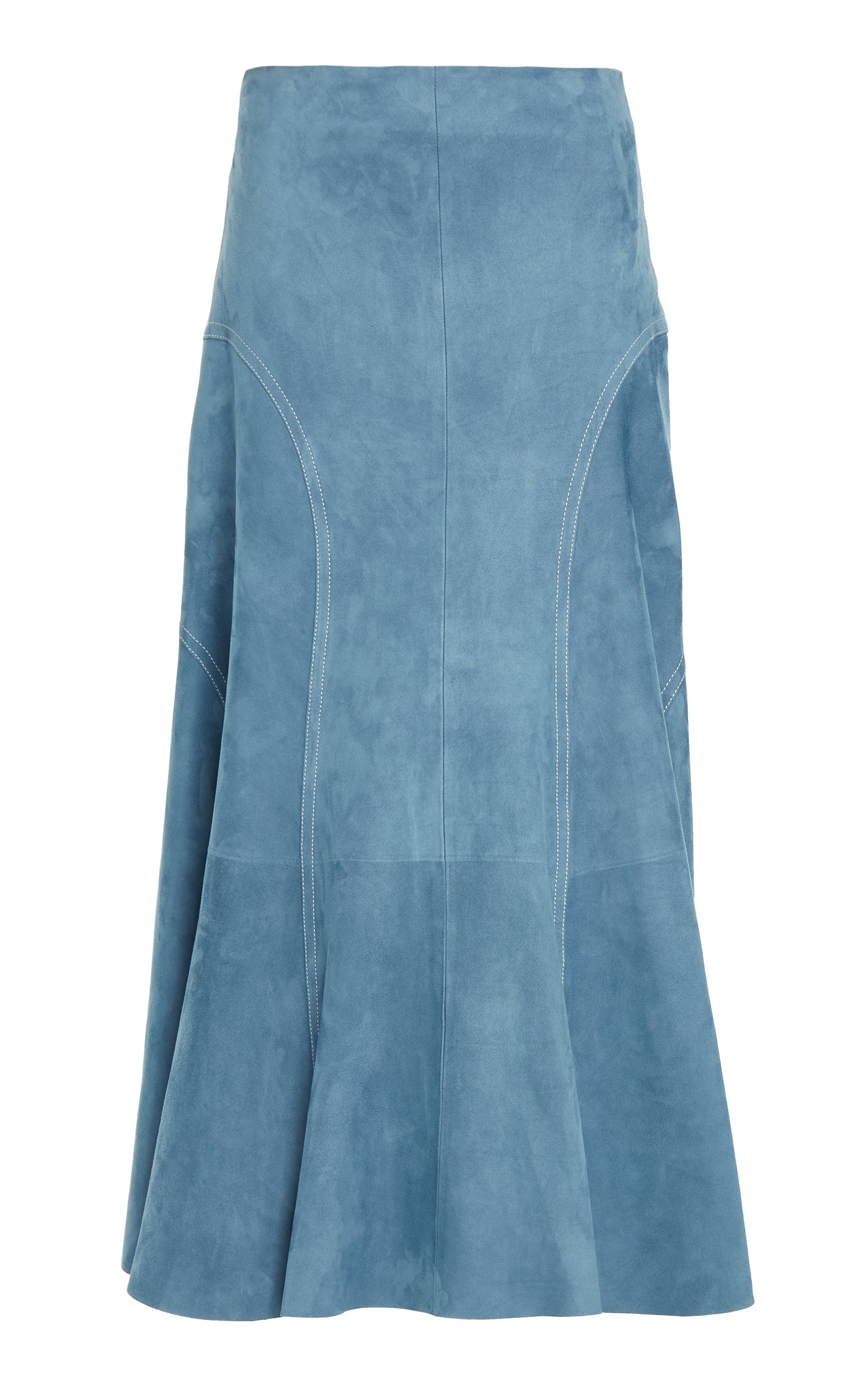 Flared Suede Midi Skirt