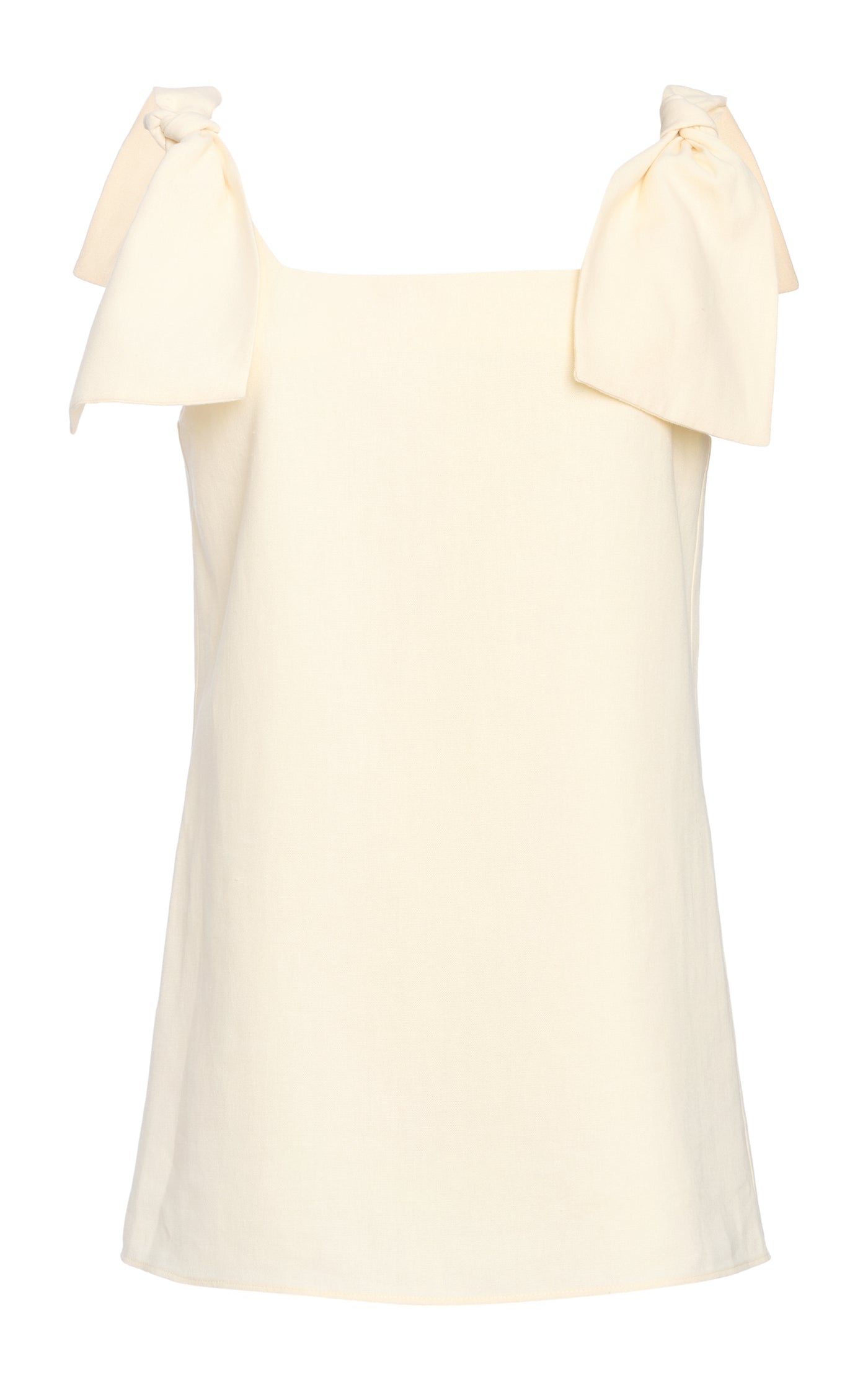 Tie-Detailed Linen-Canvas Tank Top