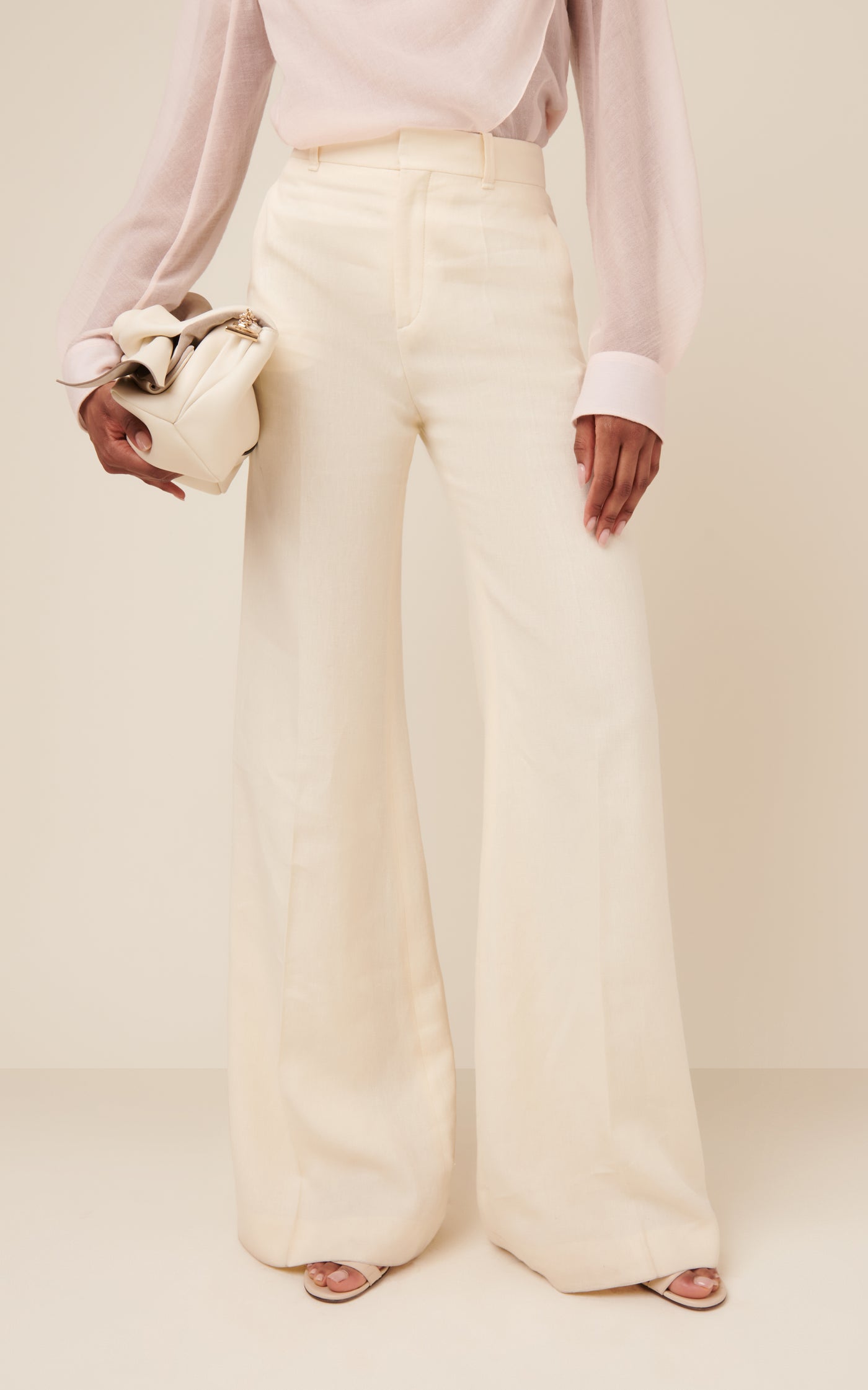 Linen-Canvas Wide-Leg Pants