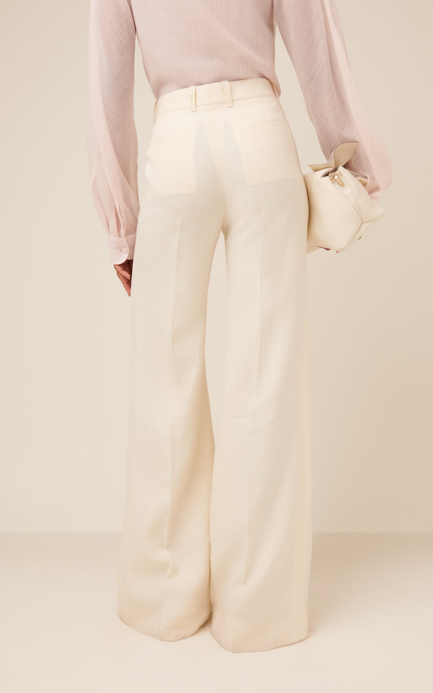 Linen-Canvas Wide-Leg Pants