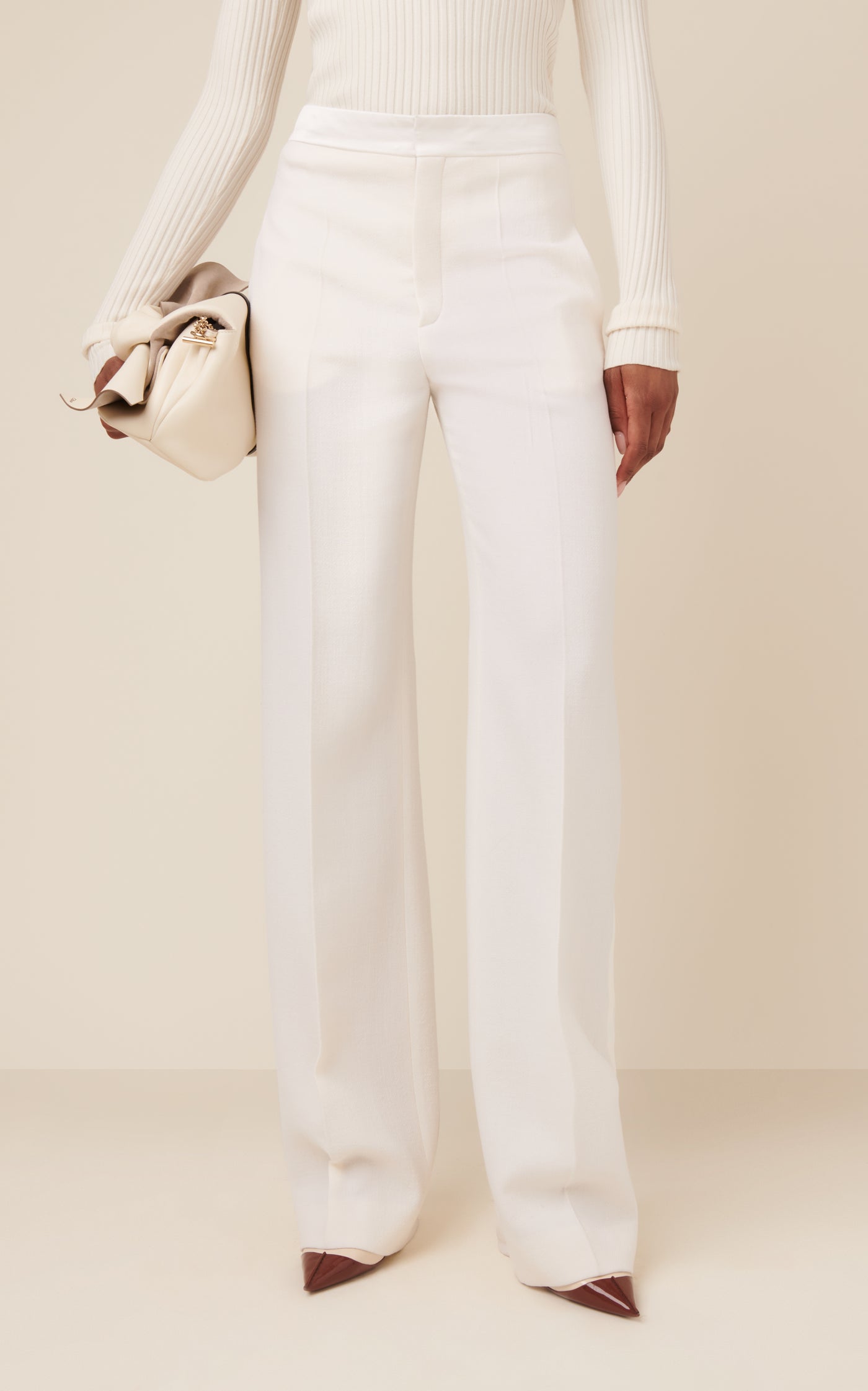 Wool Crepe Tuxedo Pants