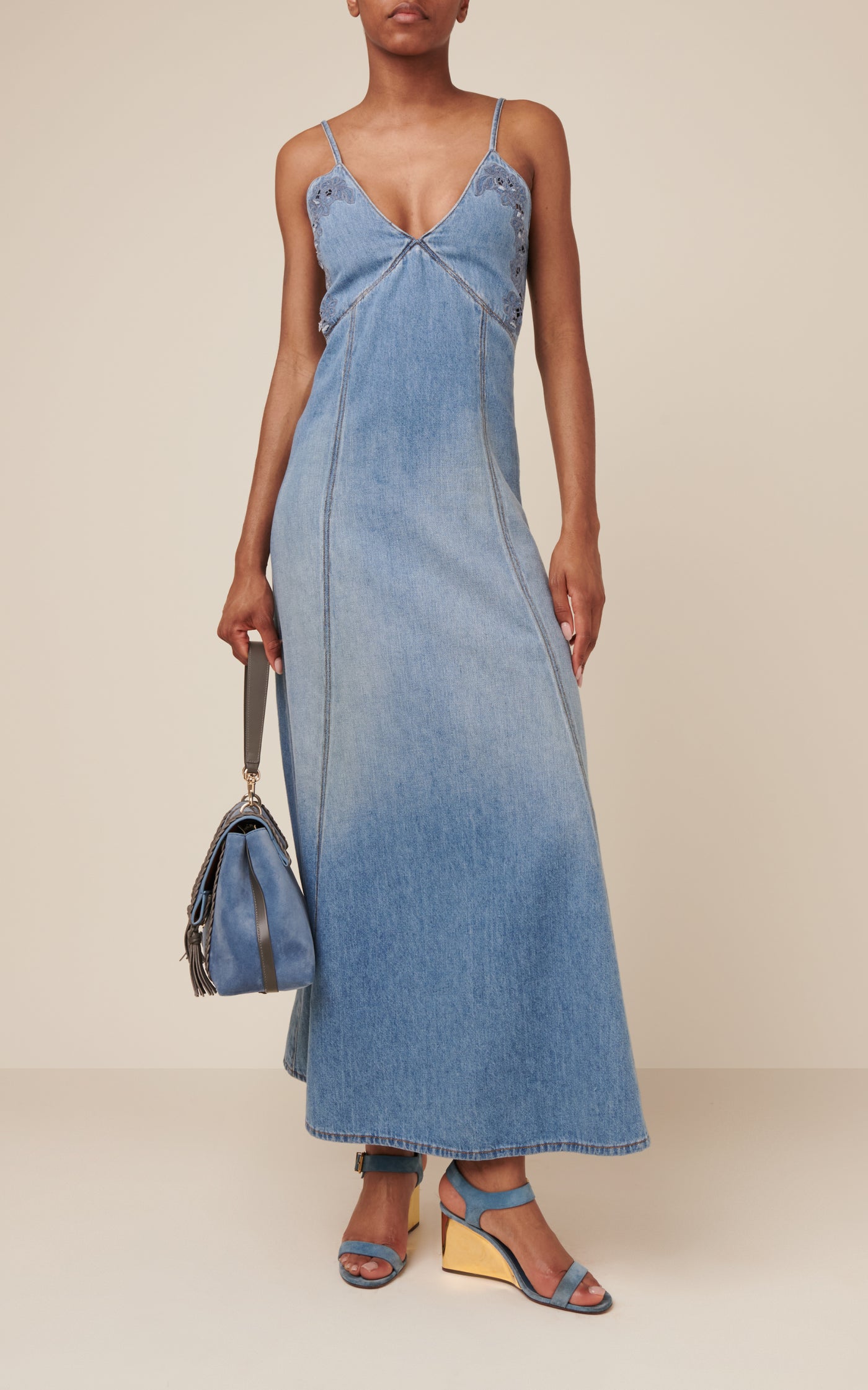 Recycled Cotton-Linen Denim Maxi Dress