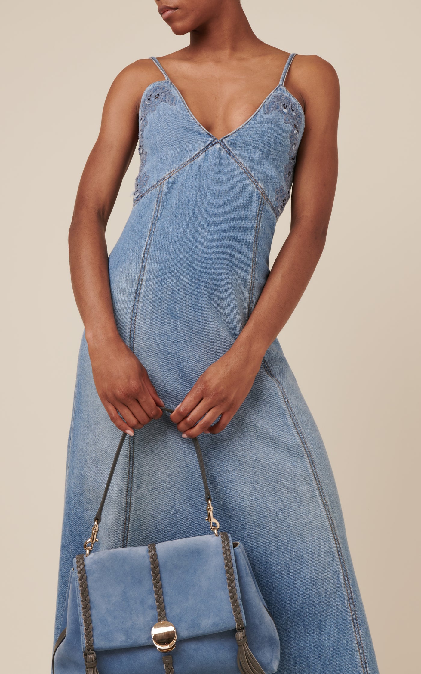 Recycled Cotton-Linen Denim Maxi Dress