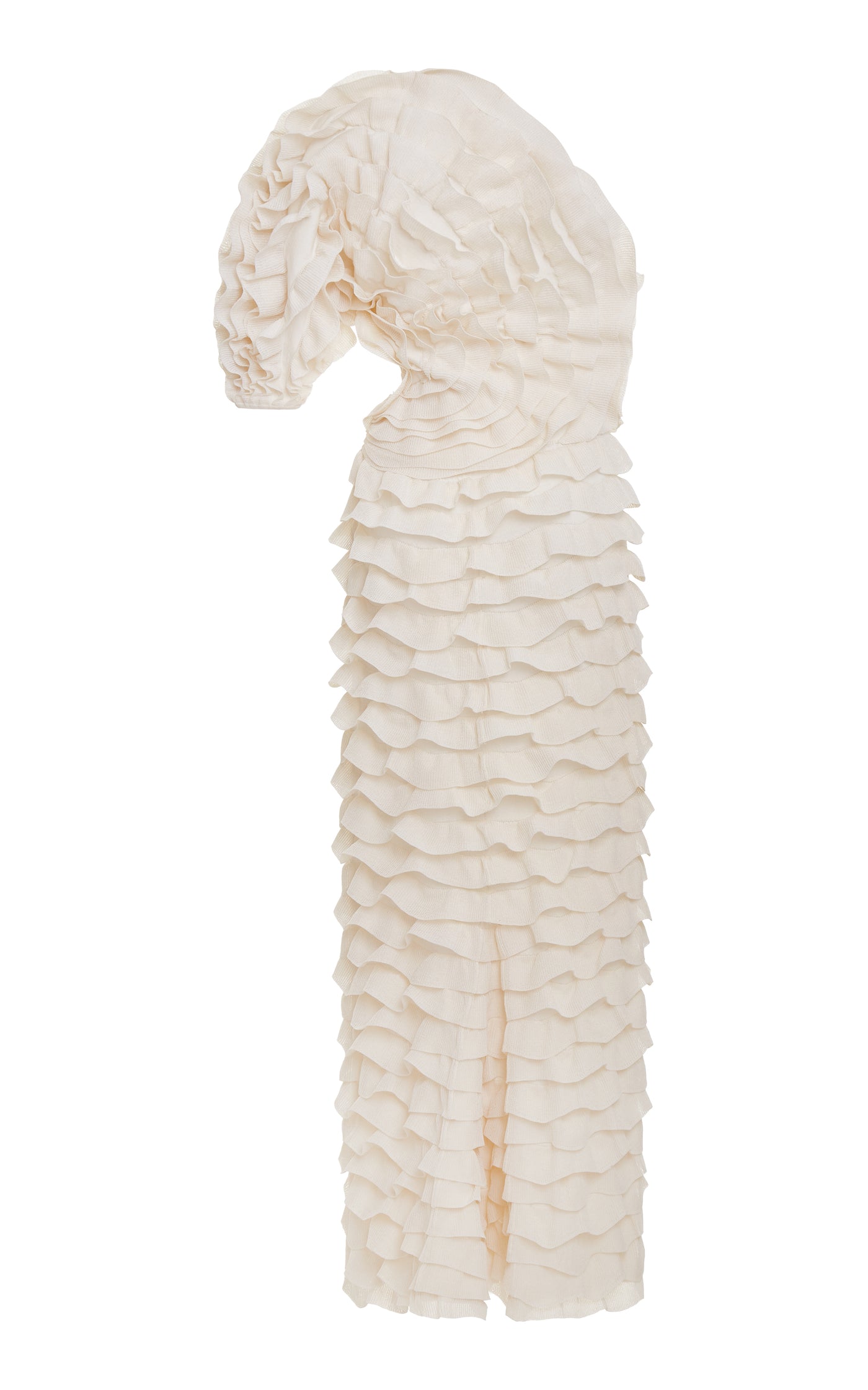 Ruffled Silk Midi Dress