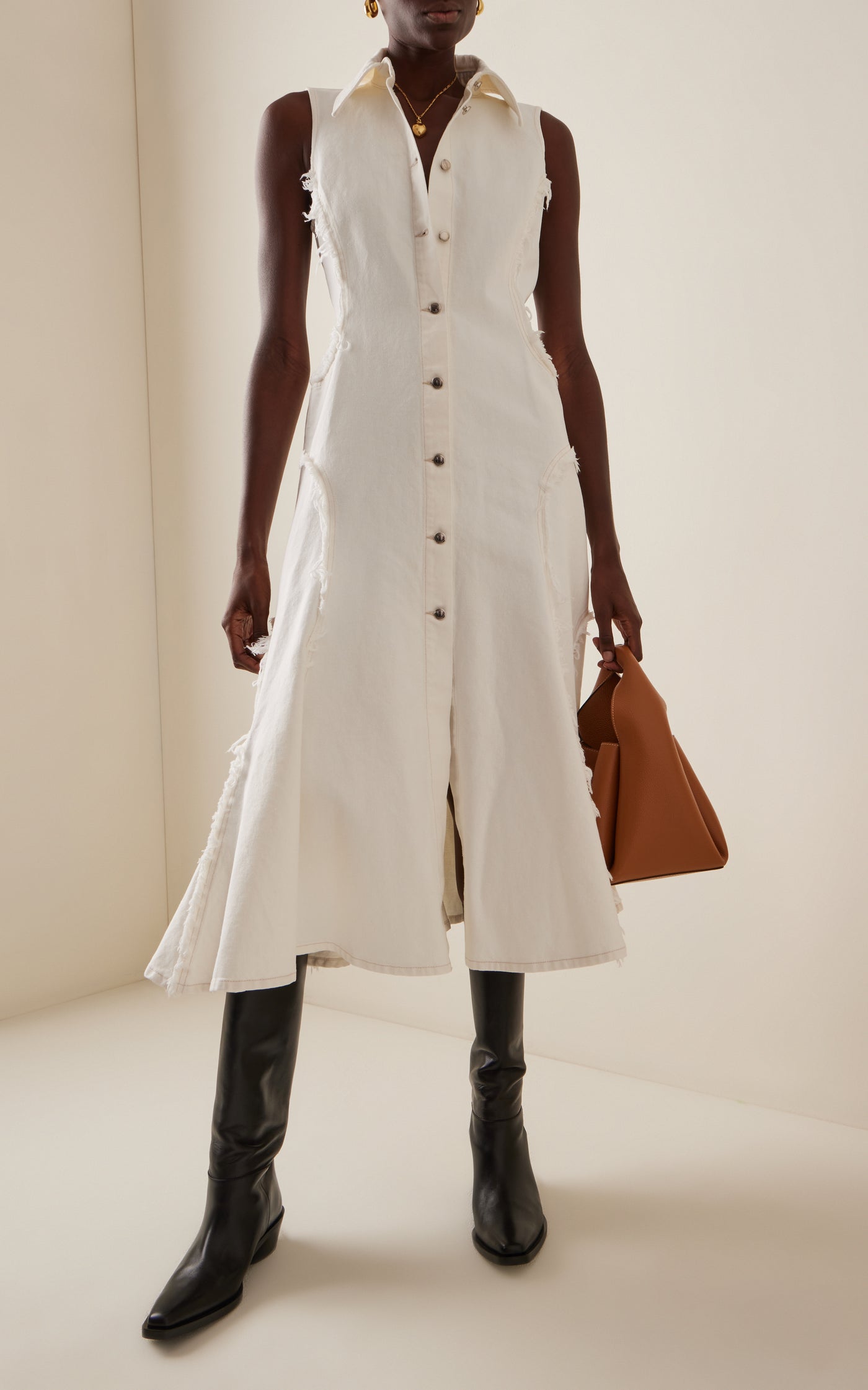 Recycled Cotton-Hemp Denim Midi Dress