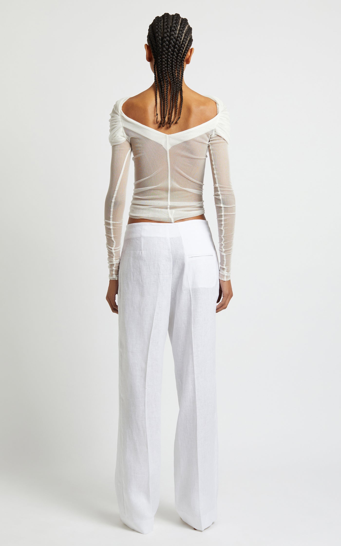 Ruched Off-The-Shoulder Silk Top
