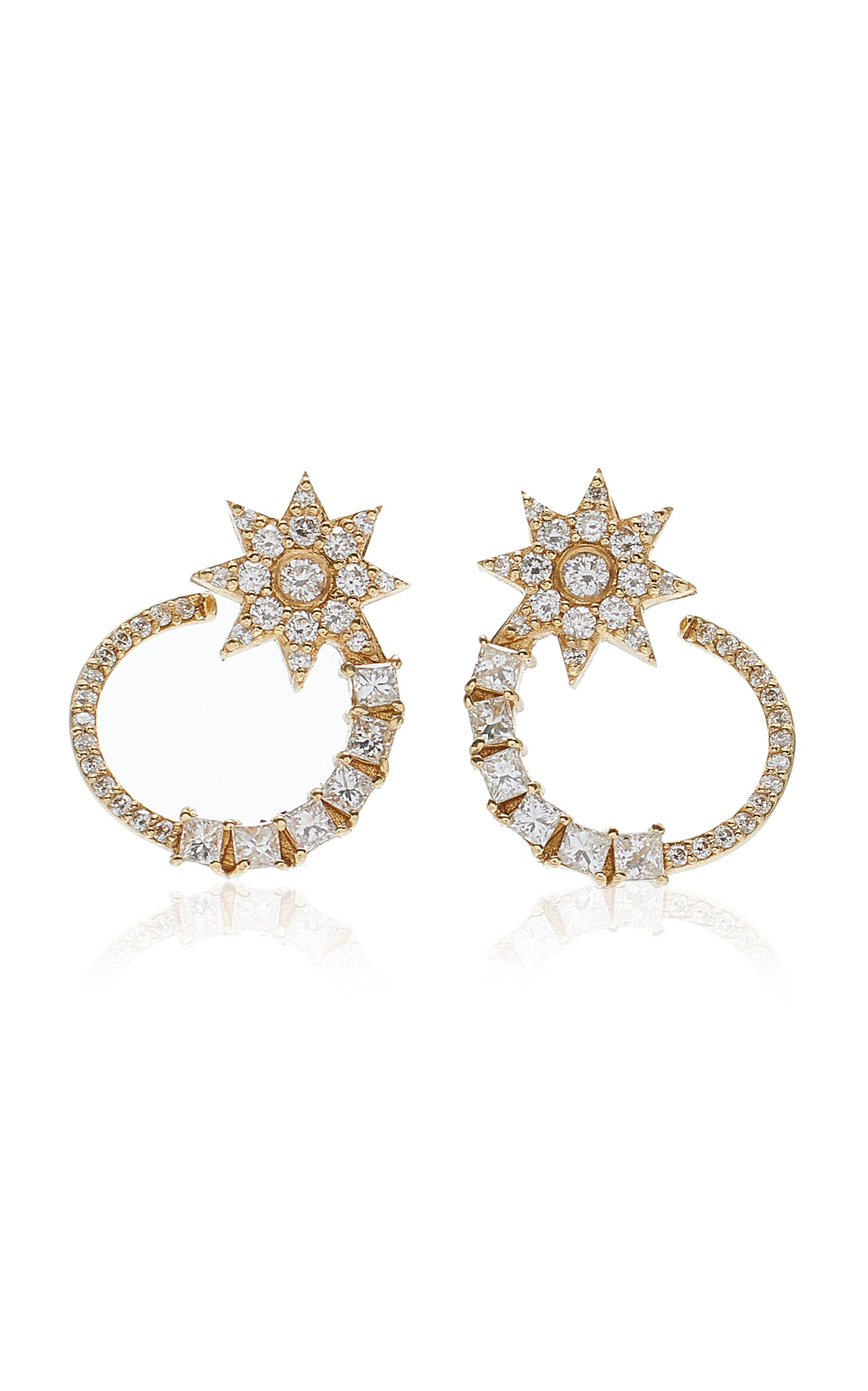 Shooting Star 18K Yellow Gold Diamond Earrings