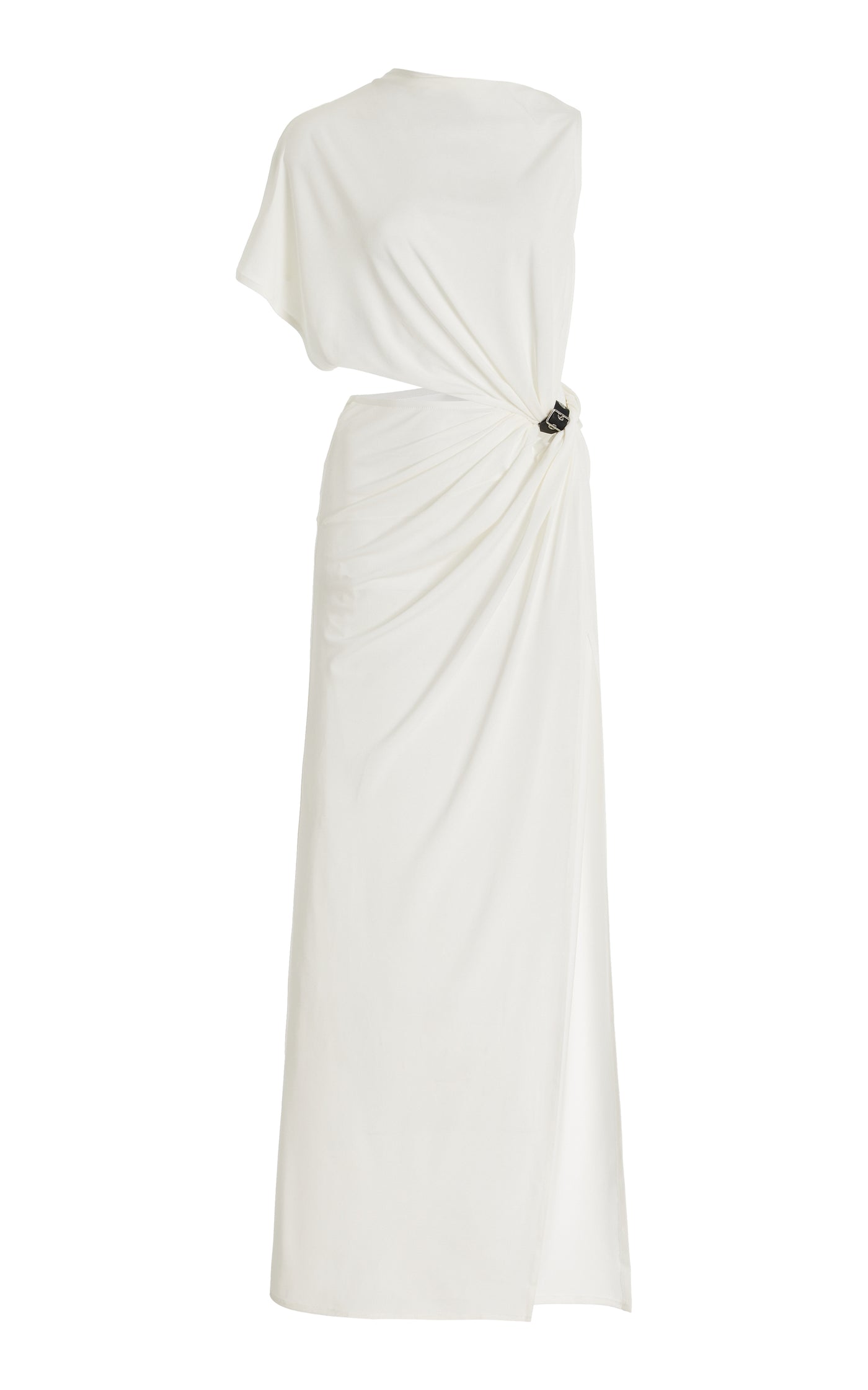 Asymmetric Cutout Crepe Jersey Maxi Dress