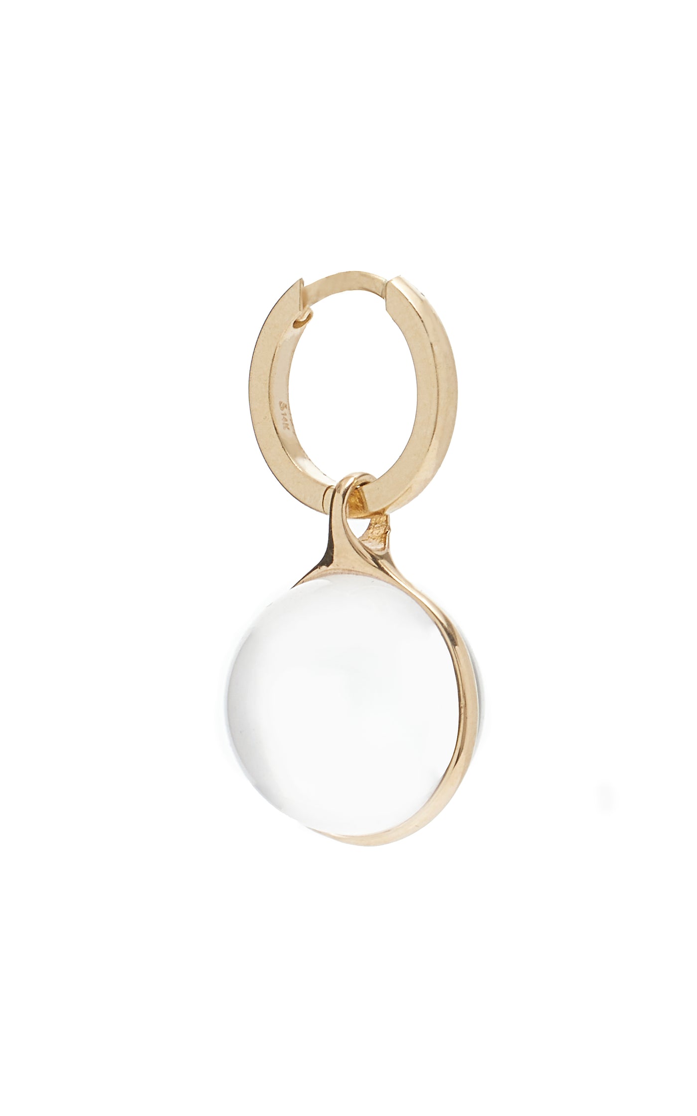 Aura 14K Yellow Gold Quartz Single Hoop Earring