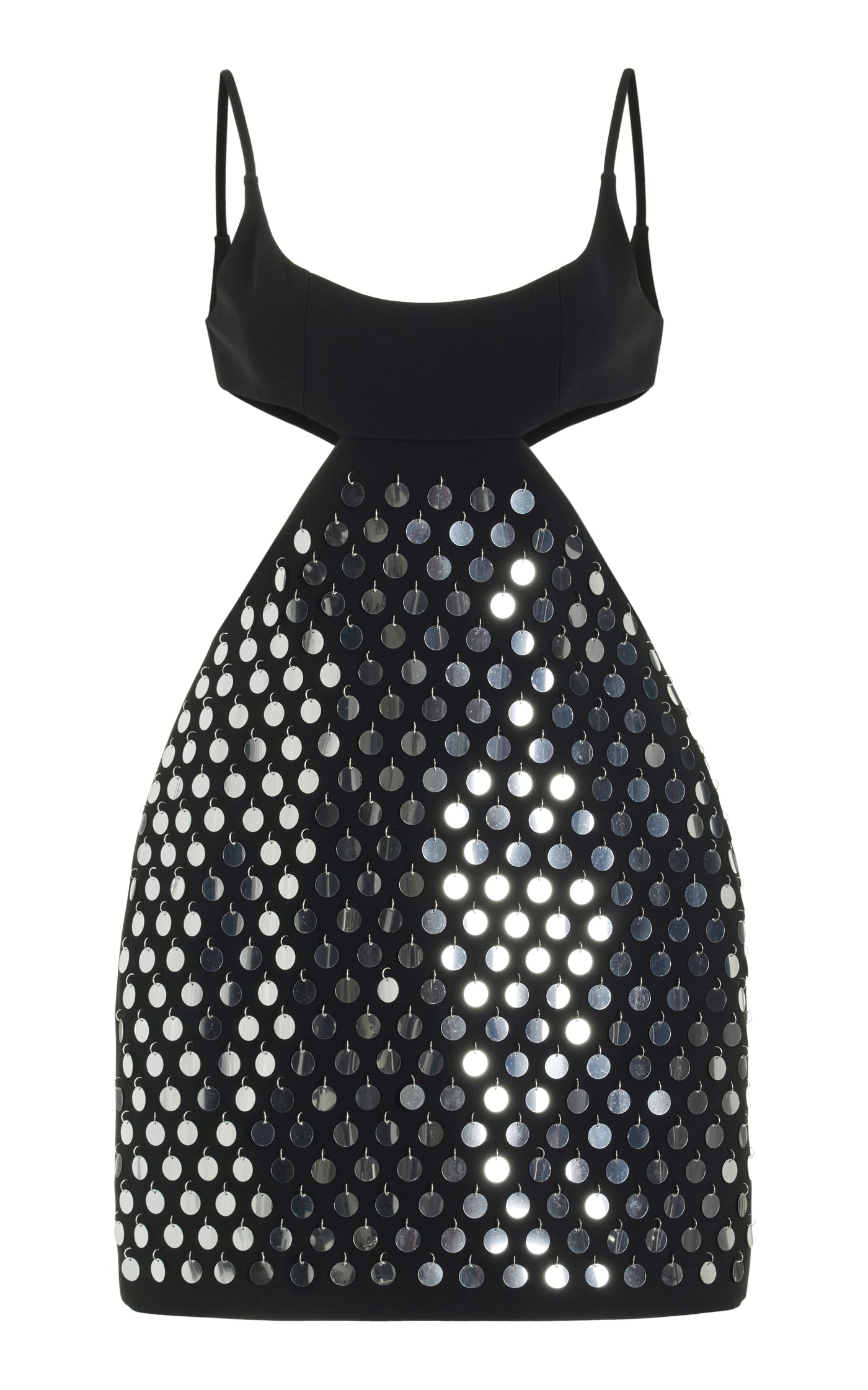 Mirror Sequined Cutout Mini Dress
