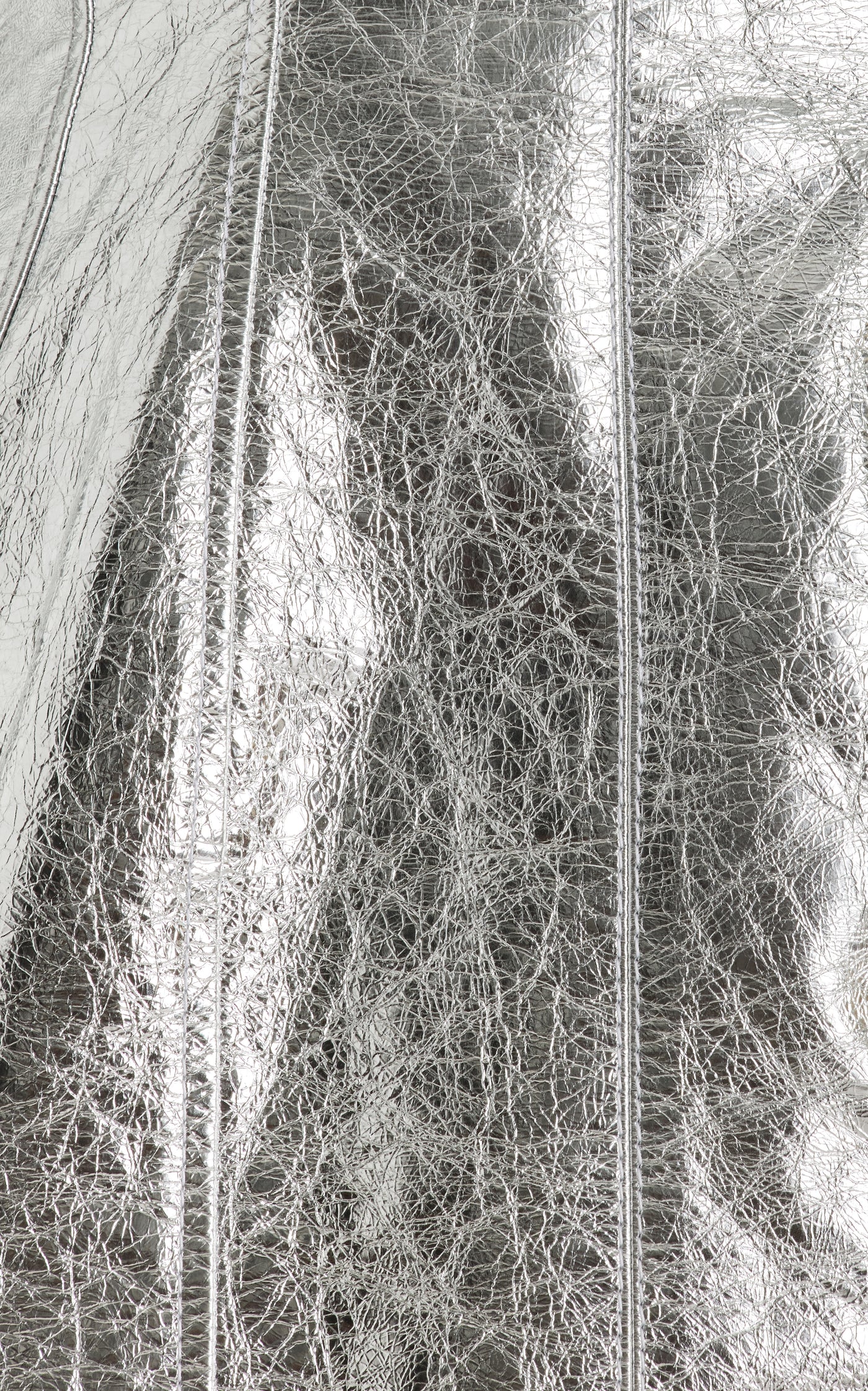Metallic Crushed Leather Mini Dress