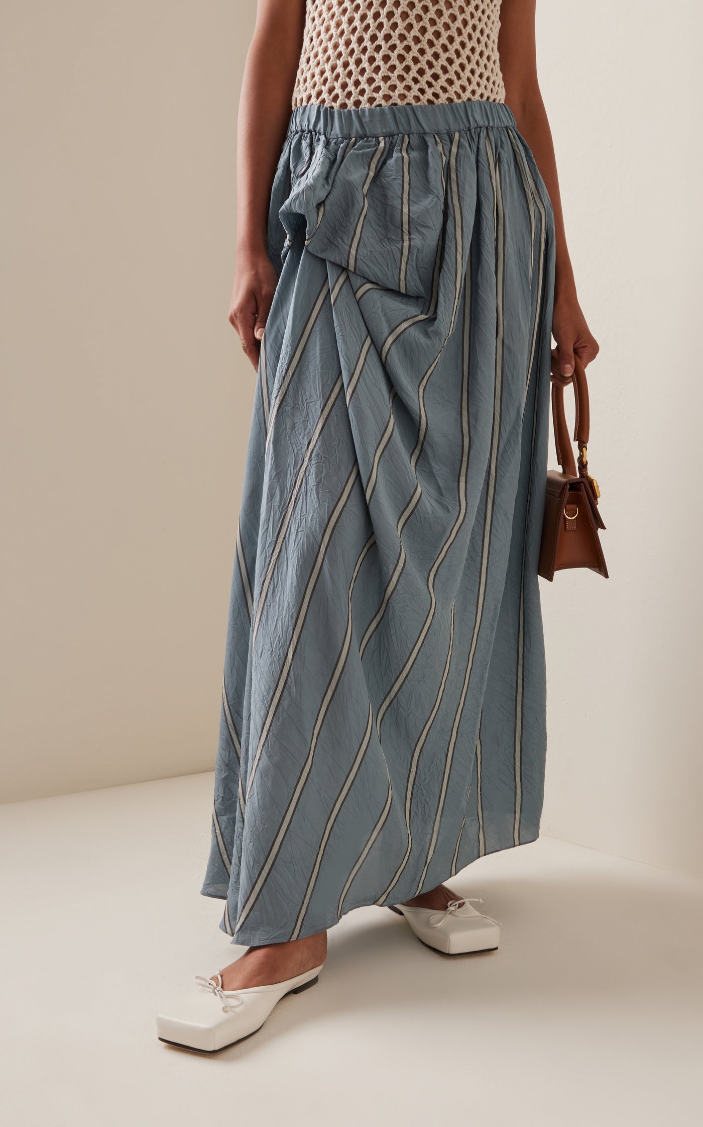 Peplos Gathered Maxi Skirt