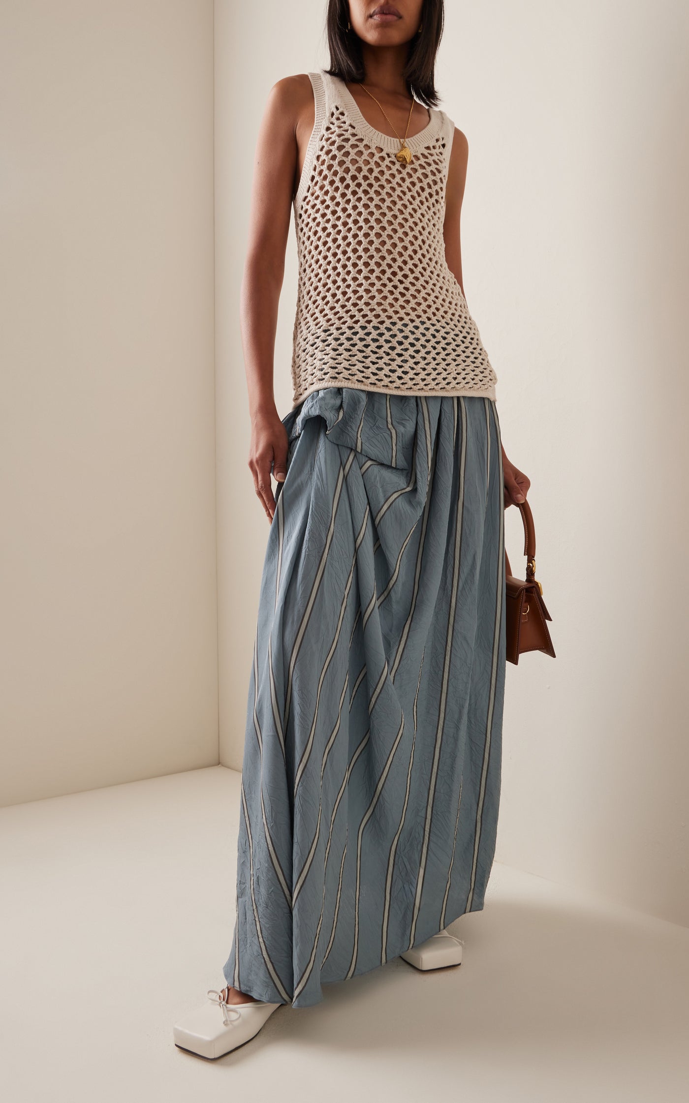 Peplos Gathered Maxi Skirt