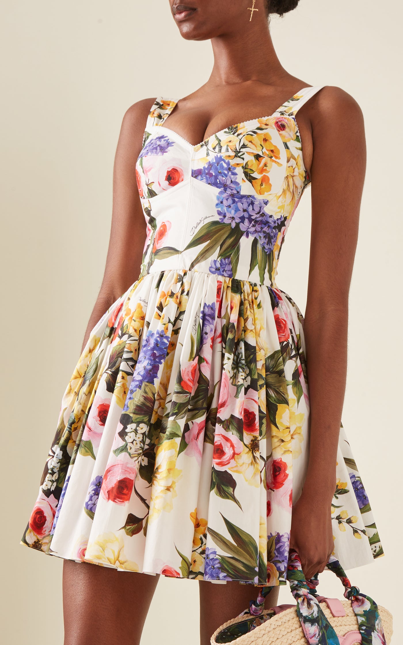 Floral Cotton Popline Mini Dress