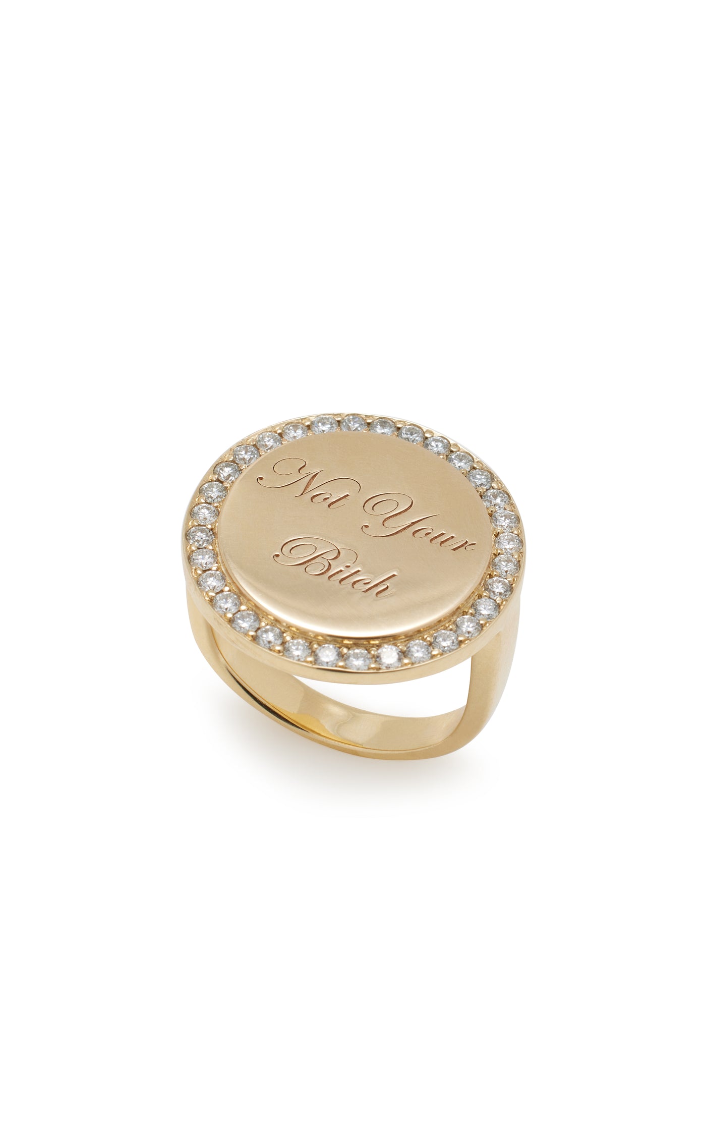Not Your Bitch 14K Yellow Gold Diamond Ring
