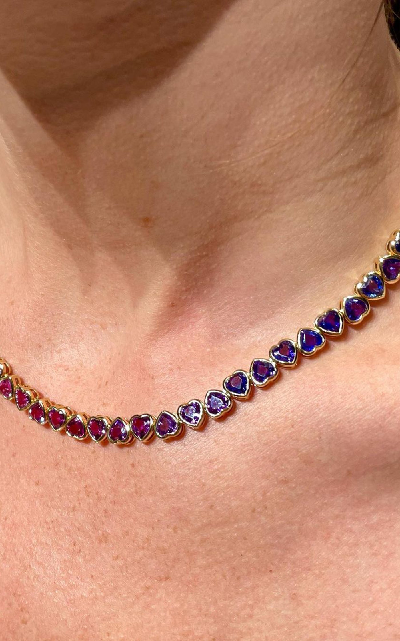 18K Yellow Gold I Heart Rainbows Necklace
