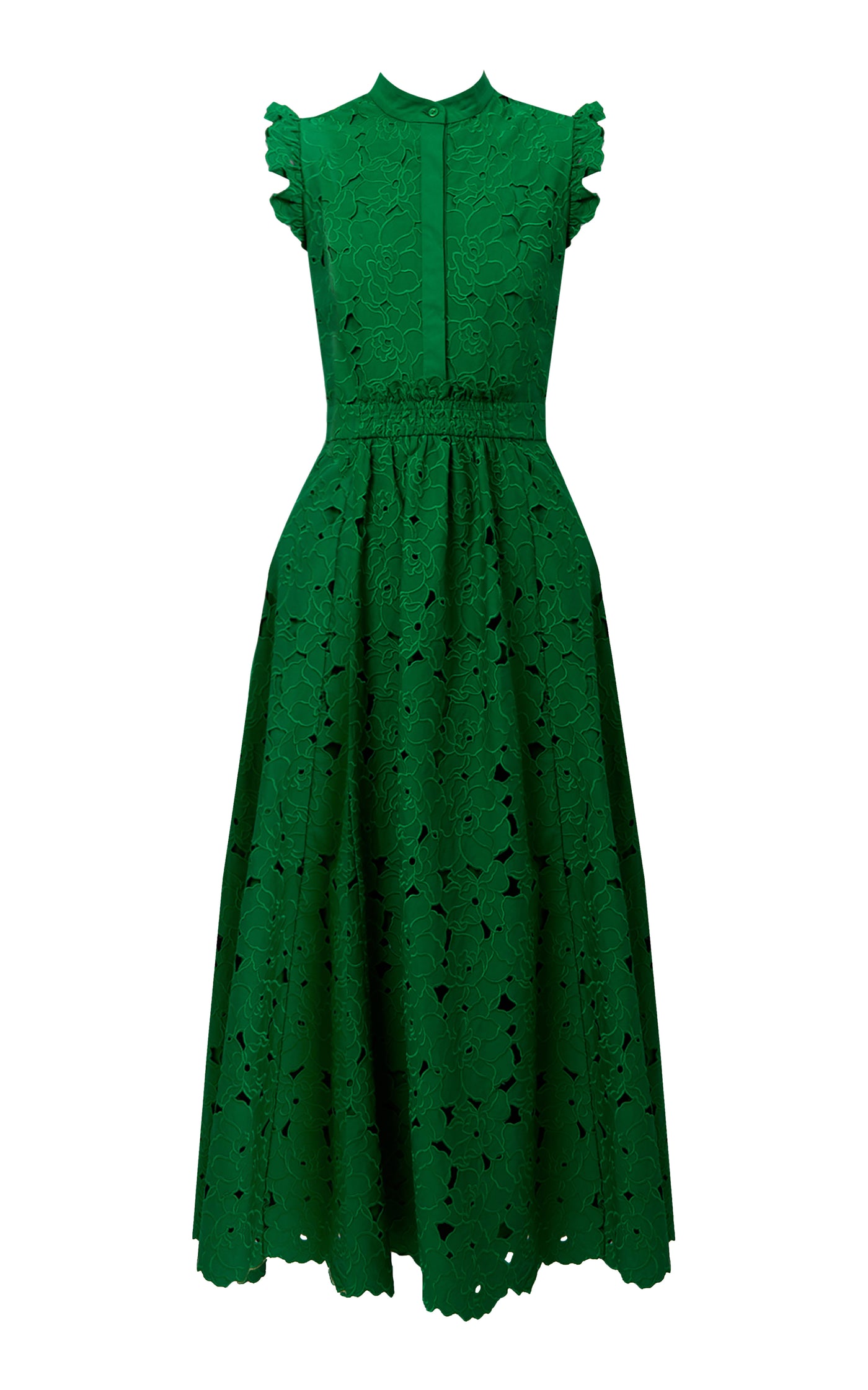 Cotton-Blend Midi Dress