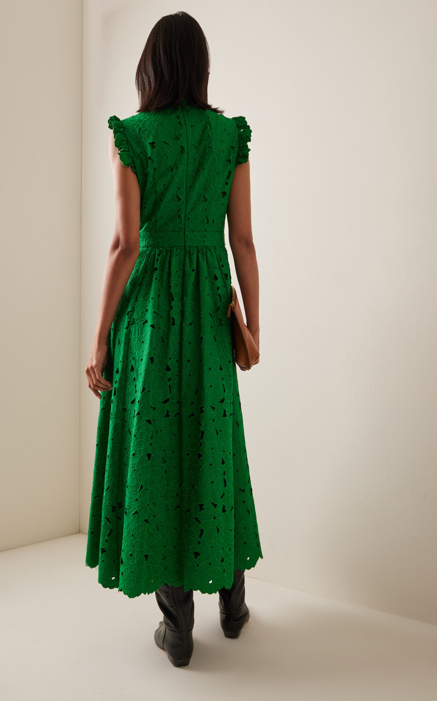 Cotton-Blend Midi Dress