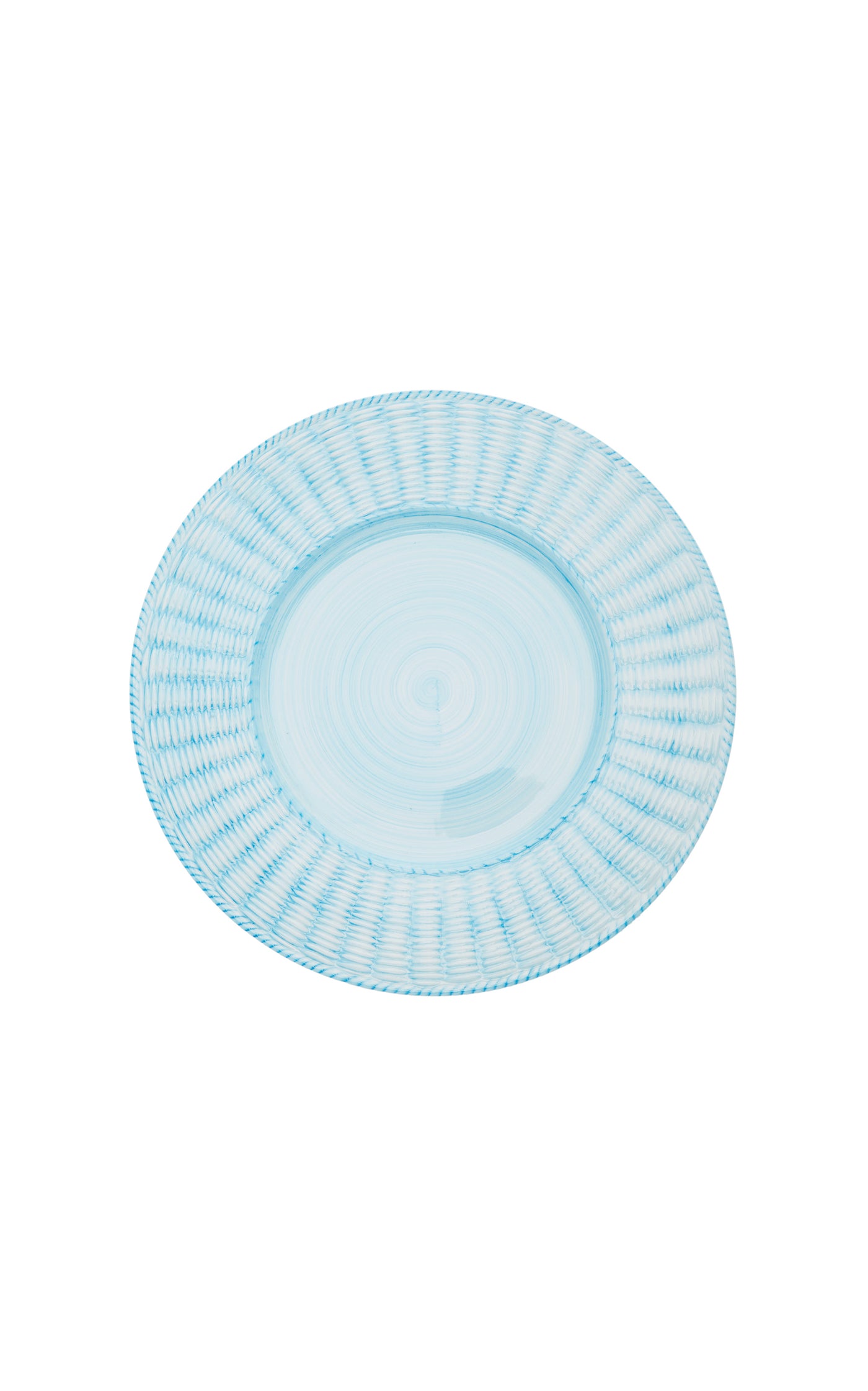 Set-Of-Four Hand-Painted Ceramic Wicker Salad Plates