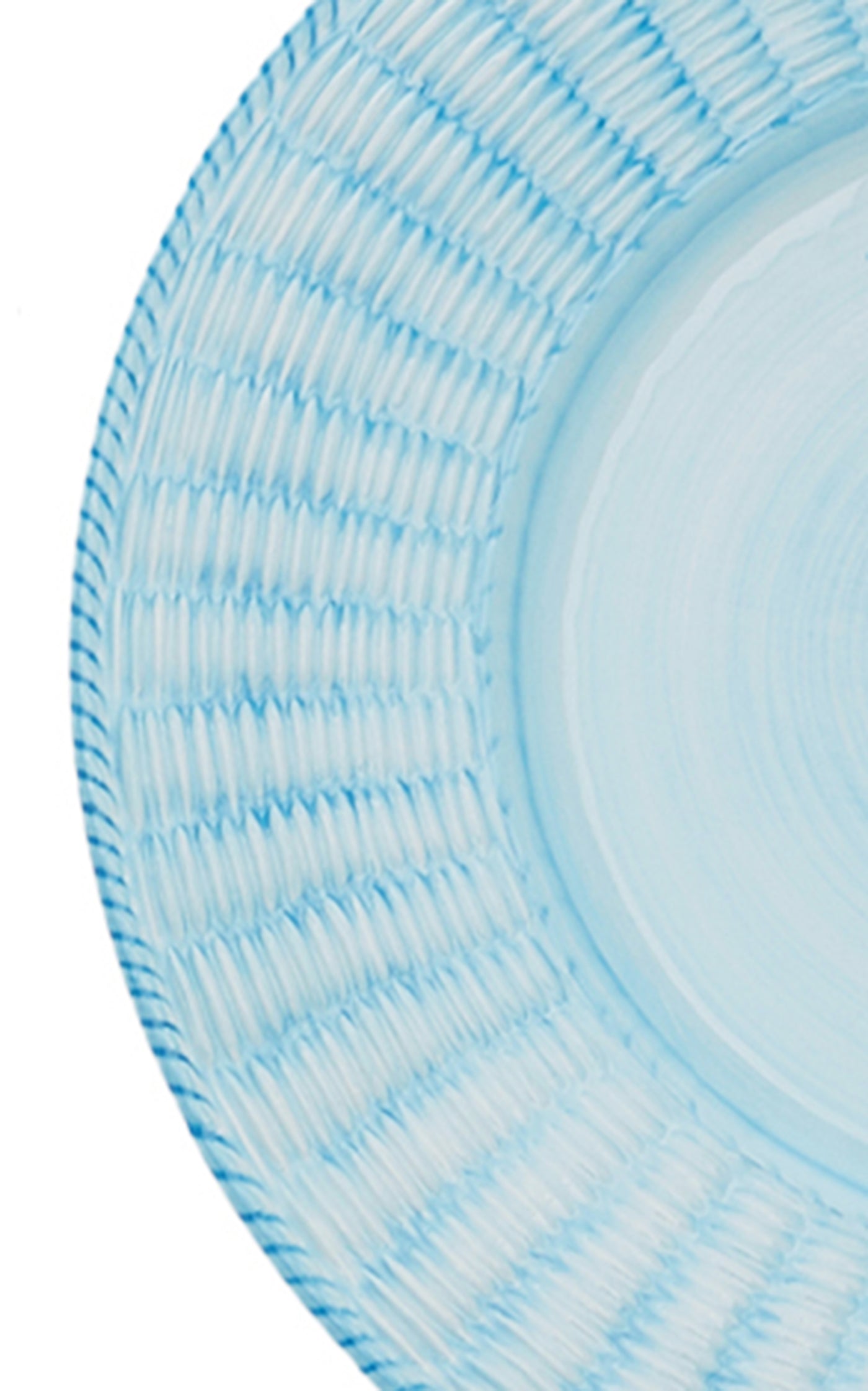 Set-Of-Four Hand-Painted Ceramic Wicker Salad Plates