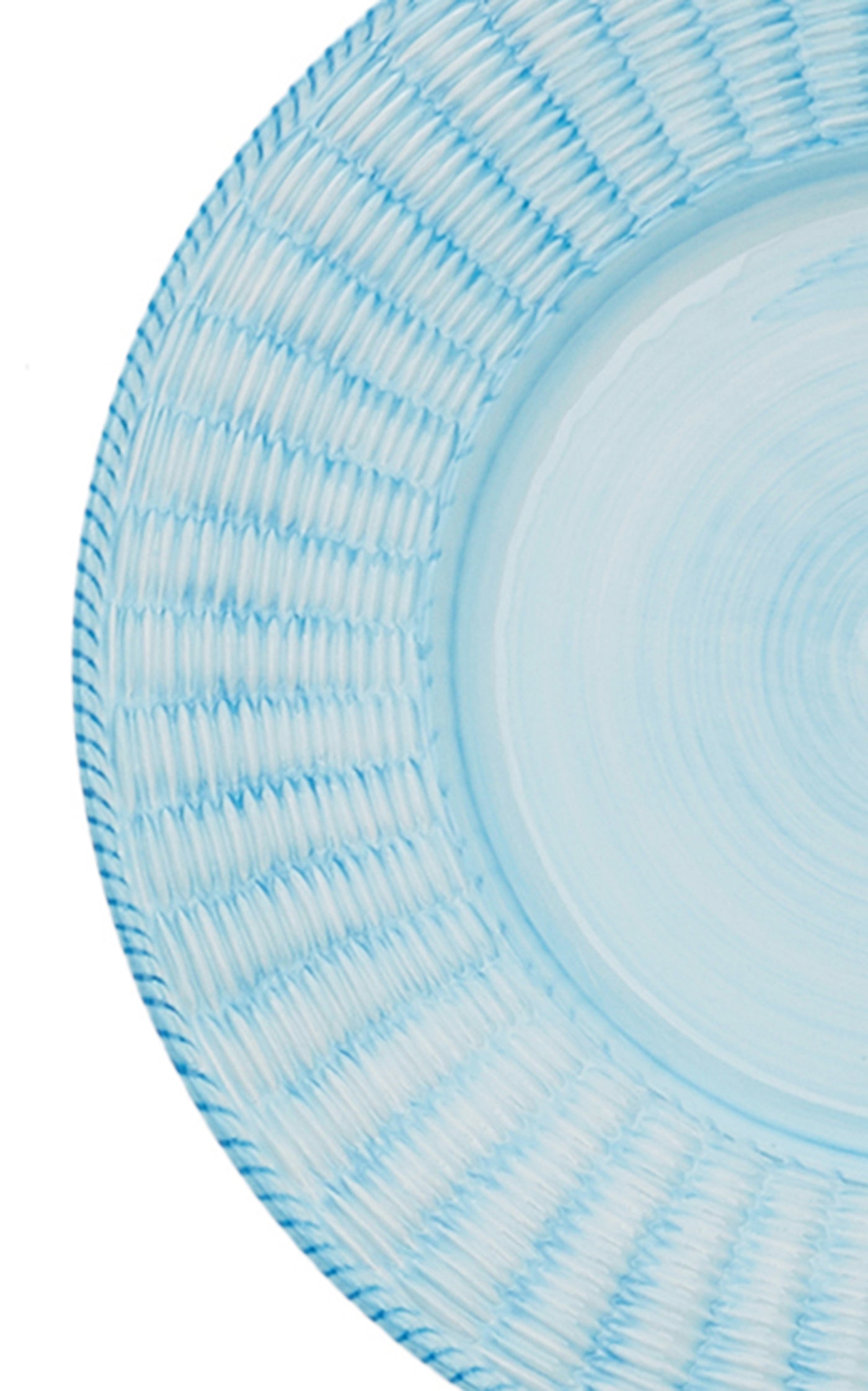 Set-Of-Four Hand-Painted Ceramic Wicker Dinner Plates