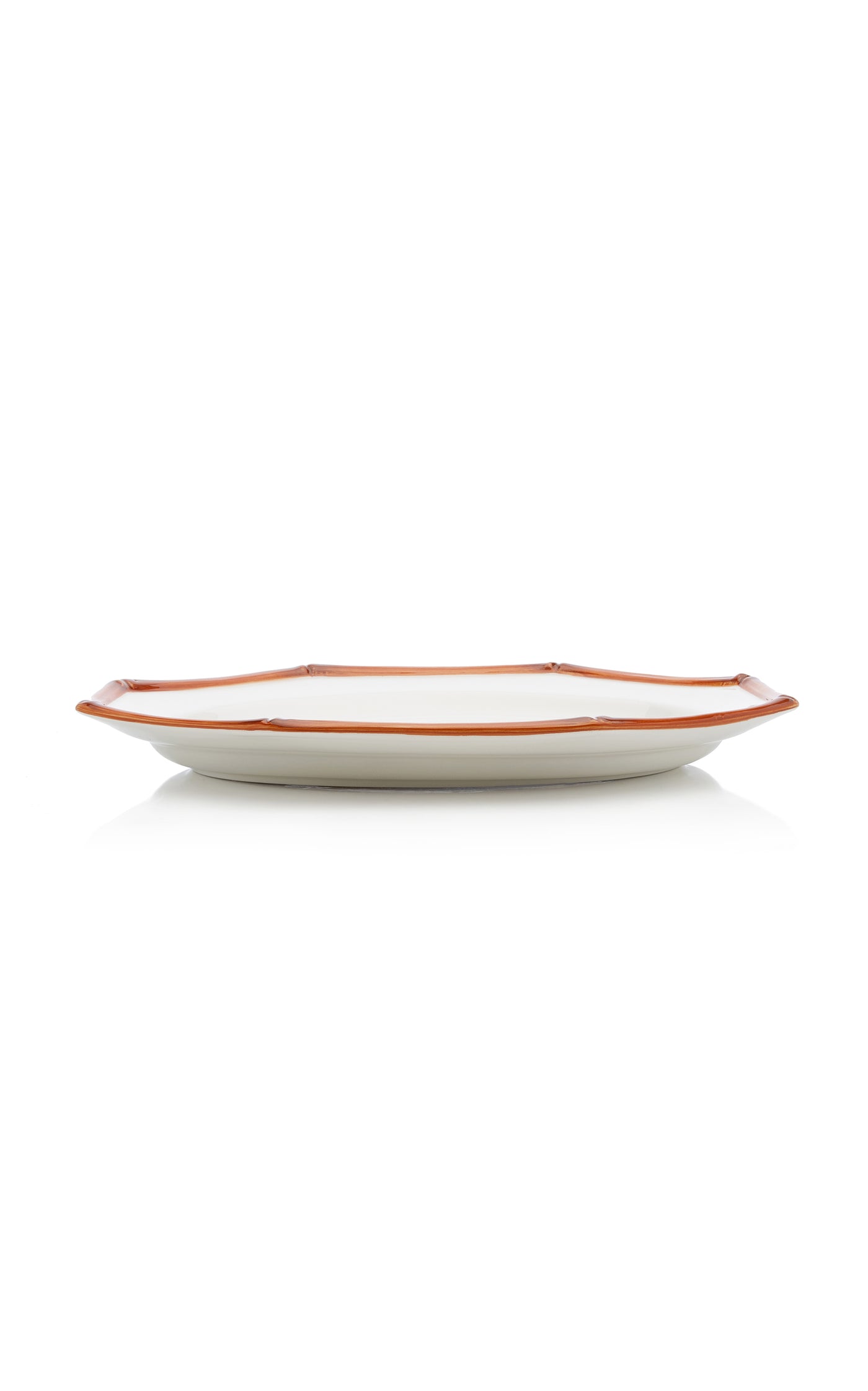 Bamboo Painted Ceramic Oval Tray