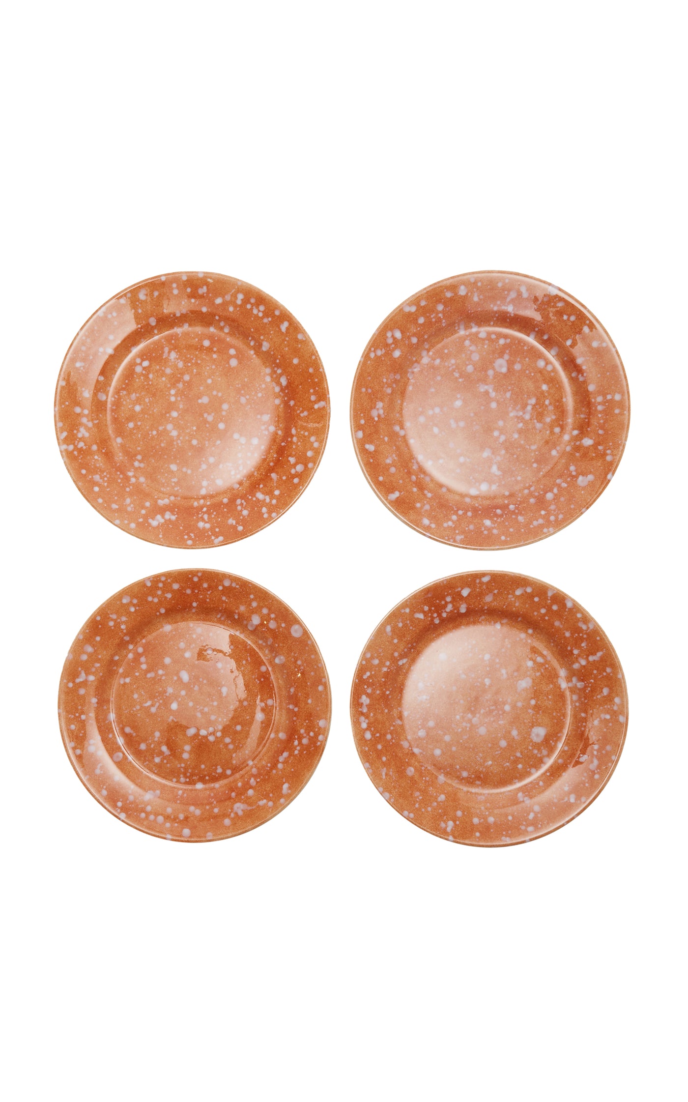Set-of-Four Terracotta Ceramic Dinner Plates