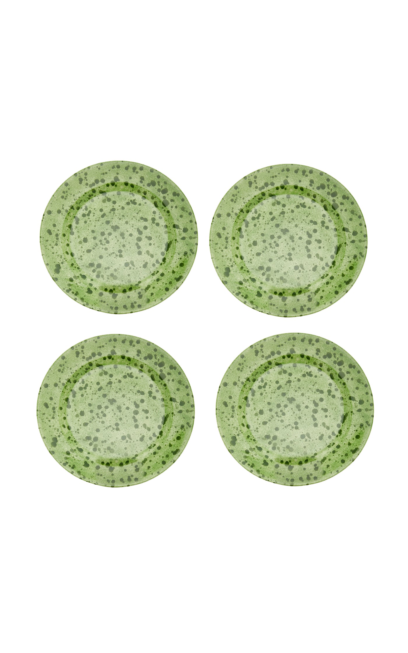 Set-Of-Four Painted Ceramic Dessert Plates