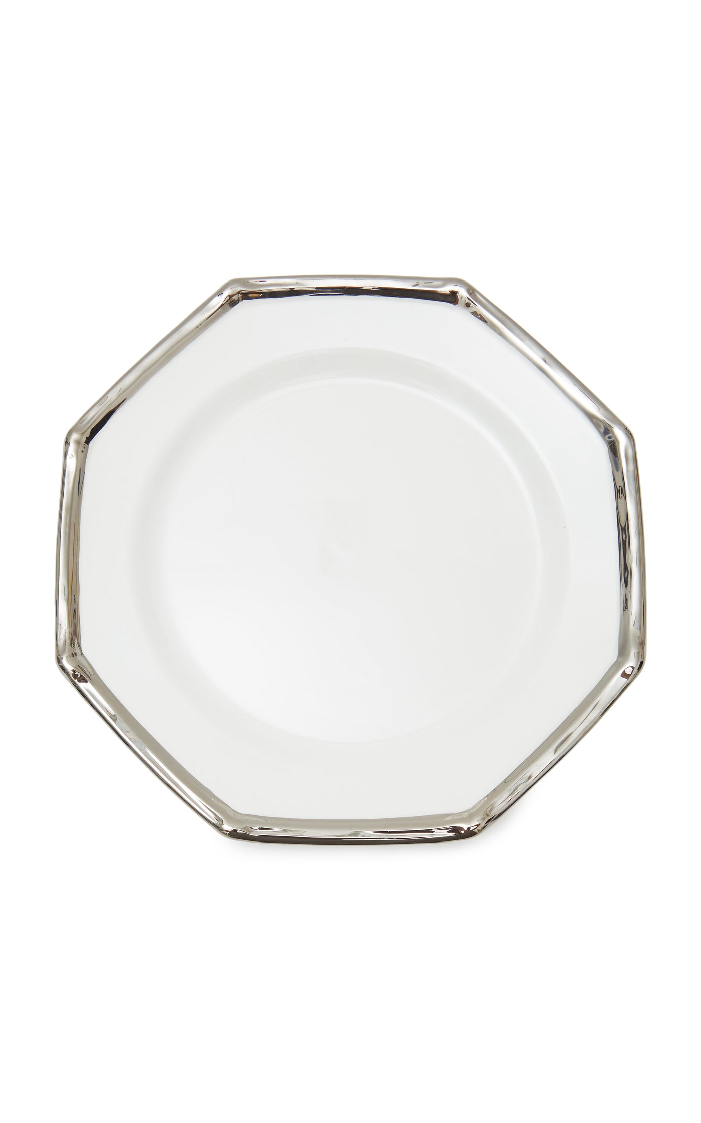 Set-Of-Four Bamboo-Trimmed Ceramic Dinner Plates