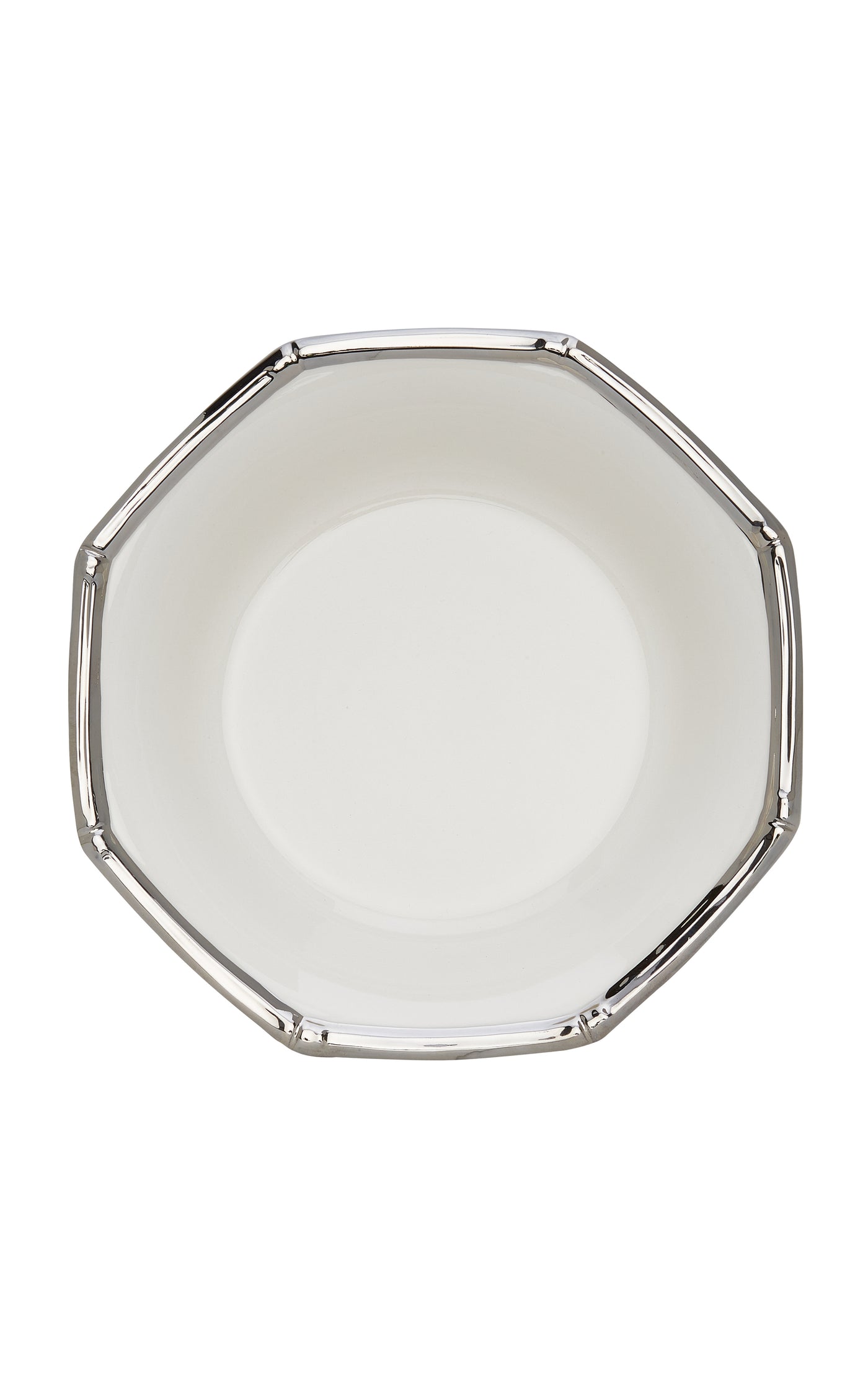 Bamboo Platinum-Trimmed Large Ceramic Serving Bowl