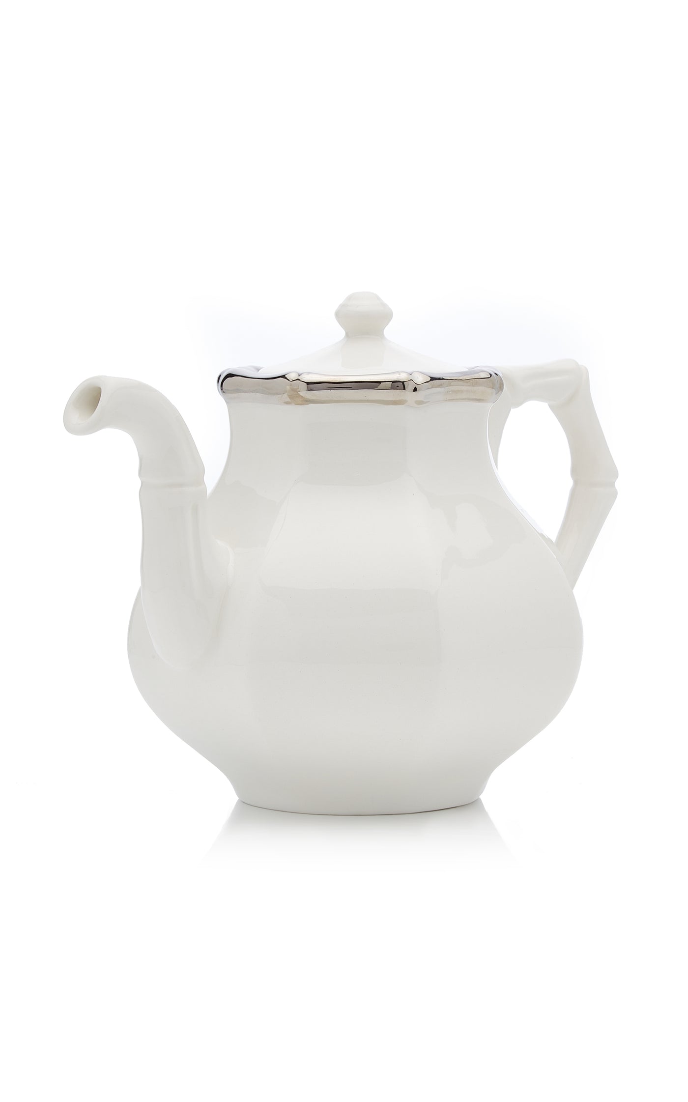 Bamboo Platinum-Trimmed Ceramic Teapot