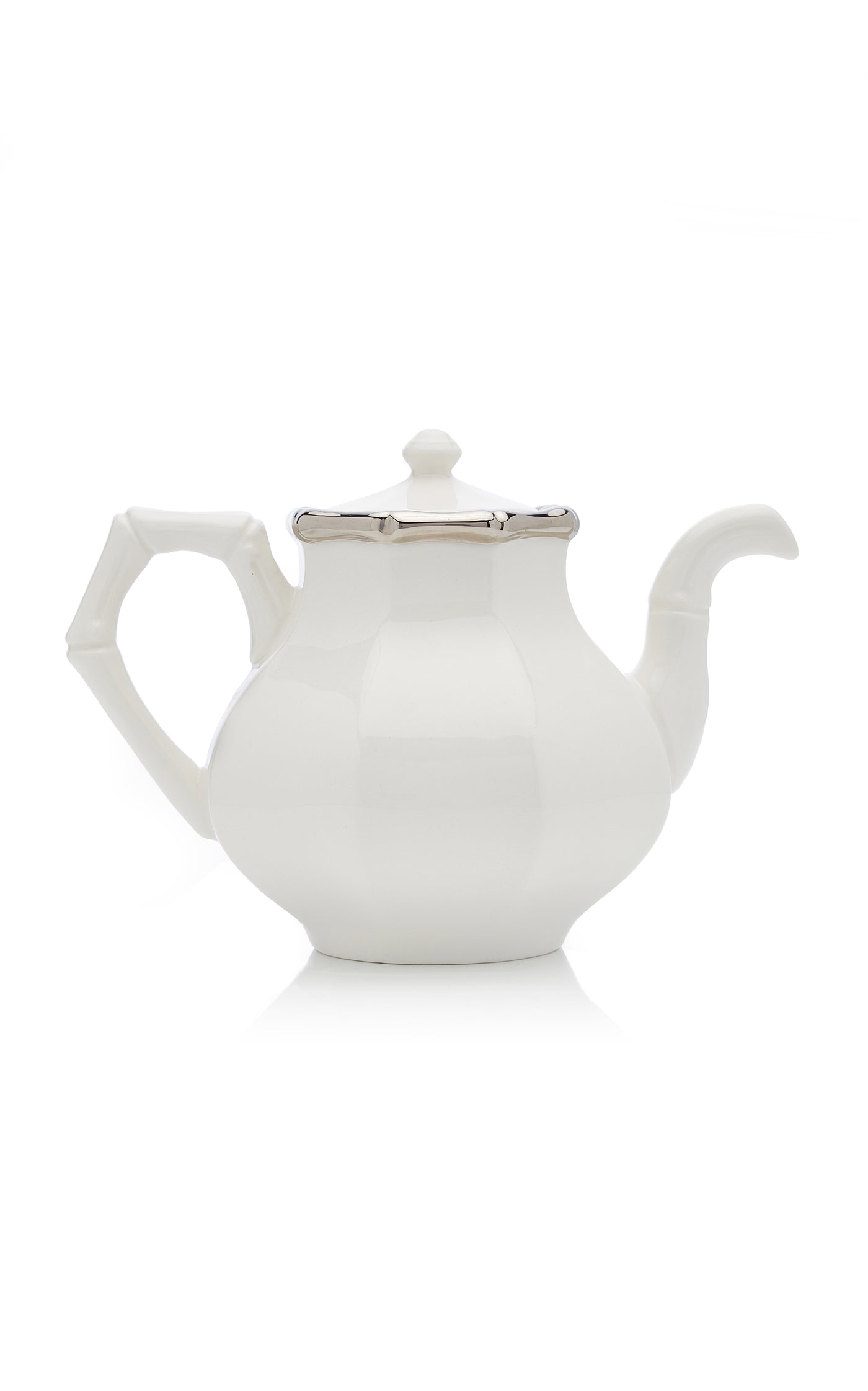 Bamboo Platinum-Trimmed Ceramic Teapot