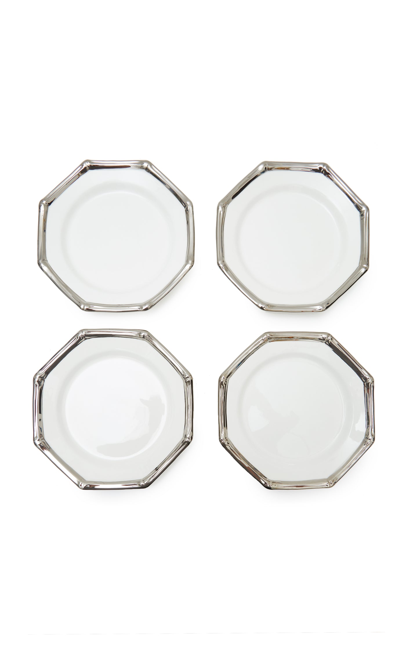 Set-of-Four Bamboo Ceramic Salad Plates