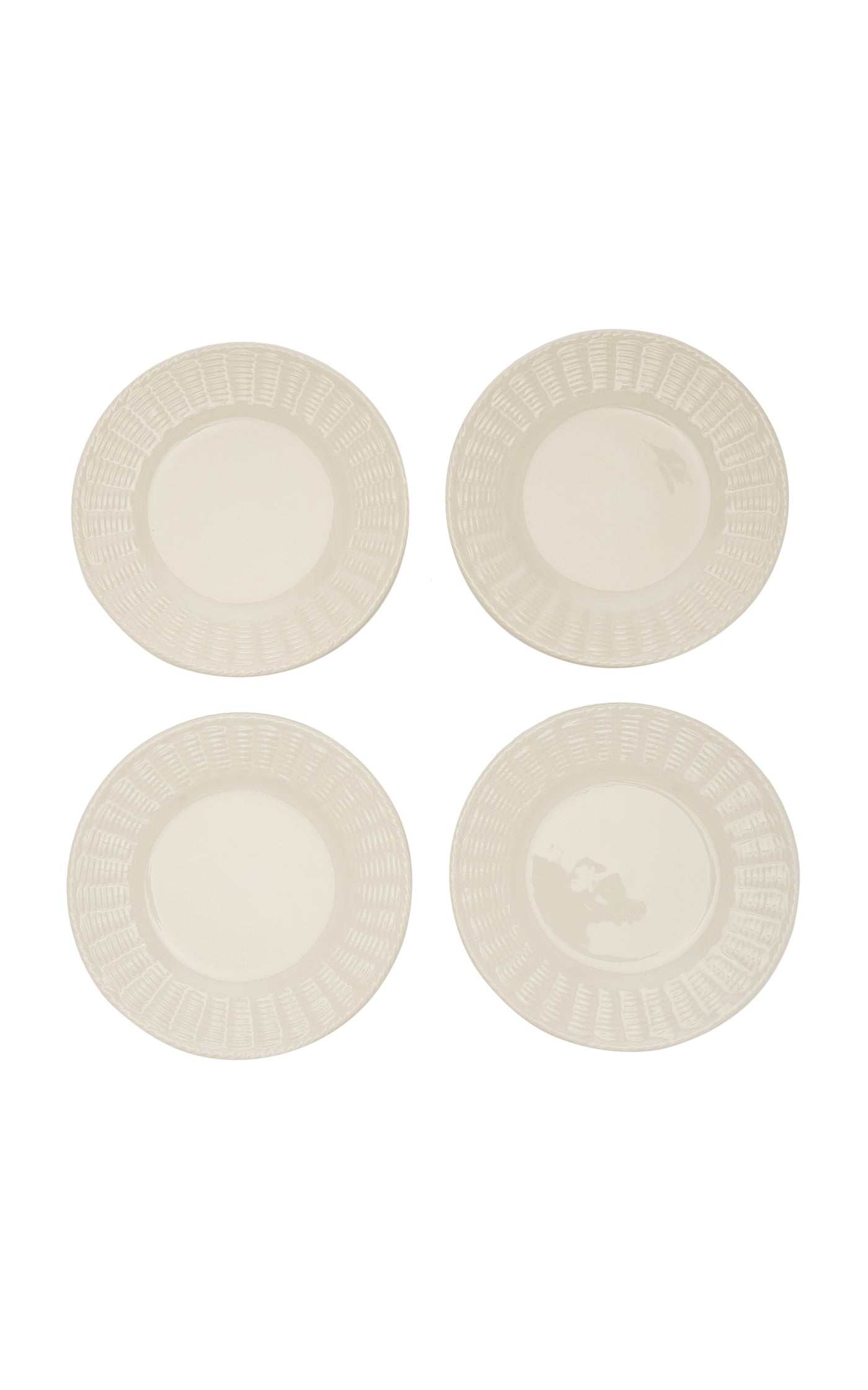 Set-Of-Four Hand-Painted Ceramic Salad Plates