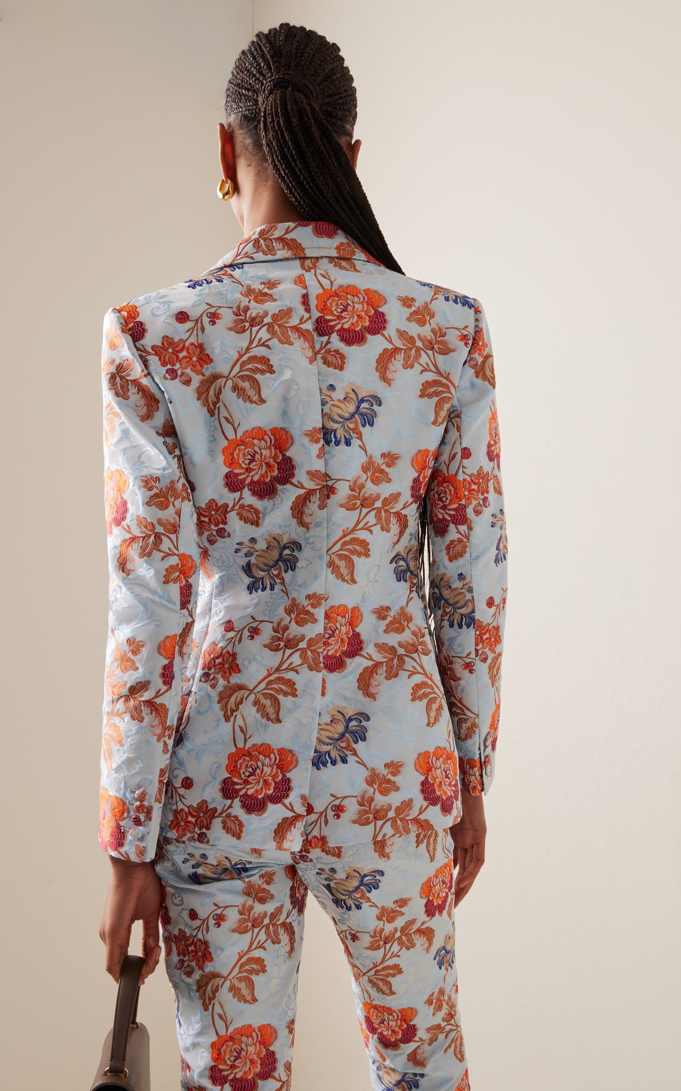 Tailored Floral-Jacquard Blazer