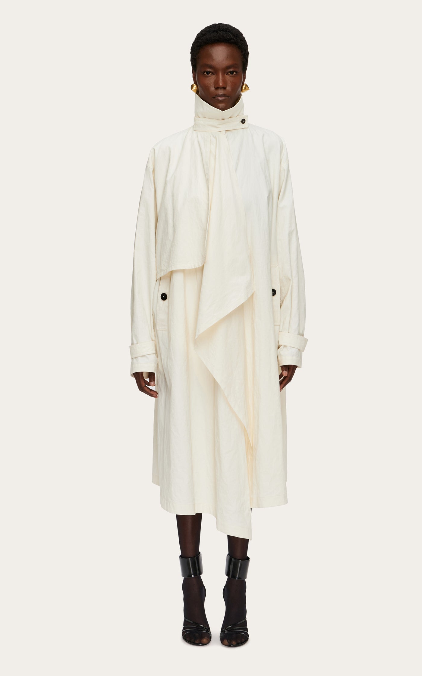 Oversized Coated-Linen Coat
