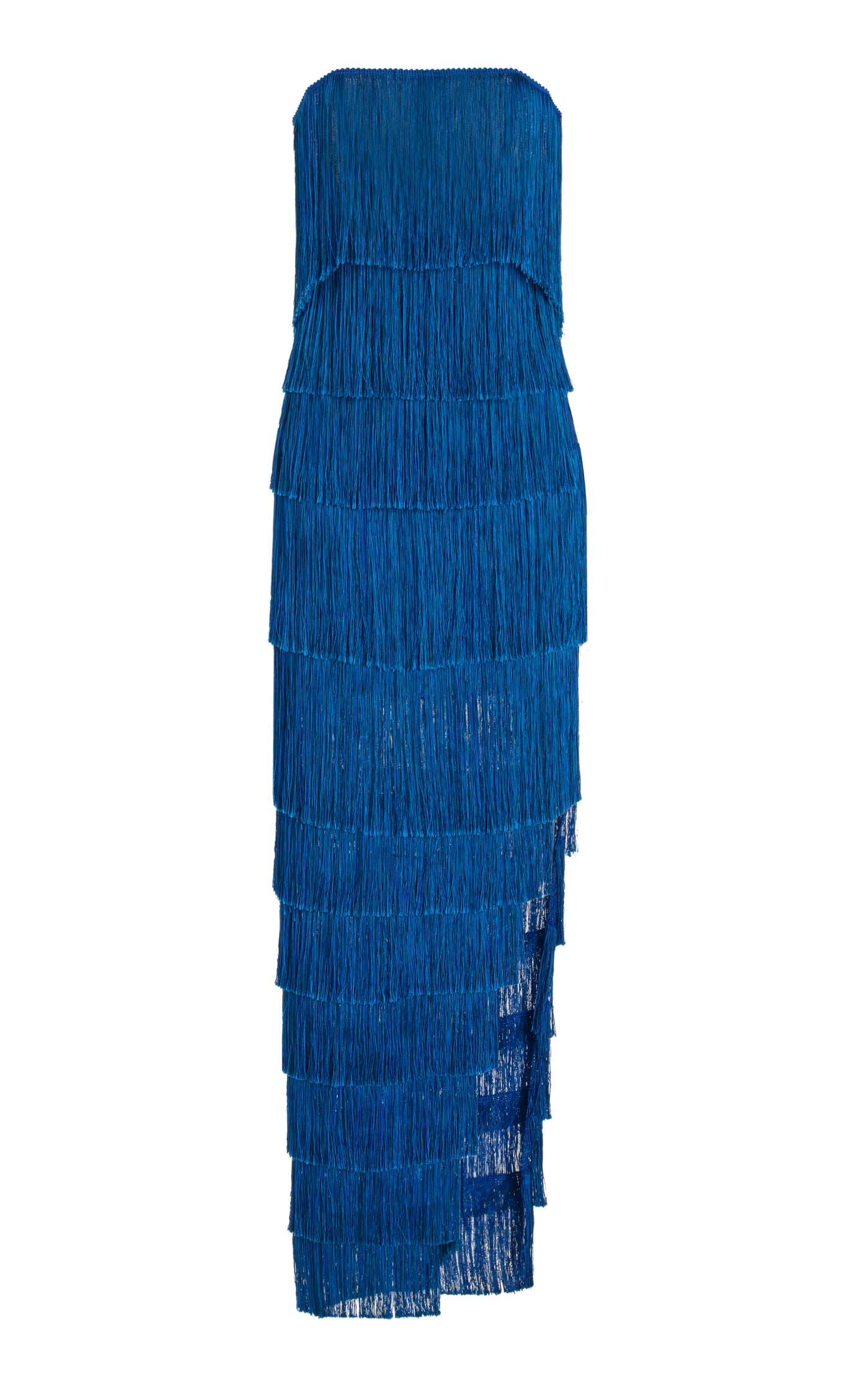 Lili Strapless Fringed Silk-Blend Dress