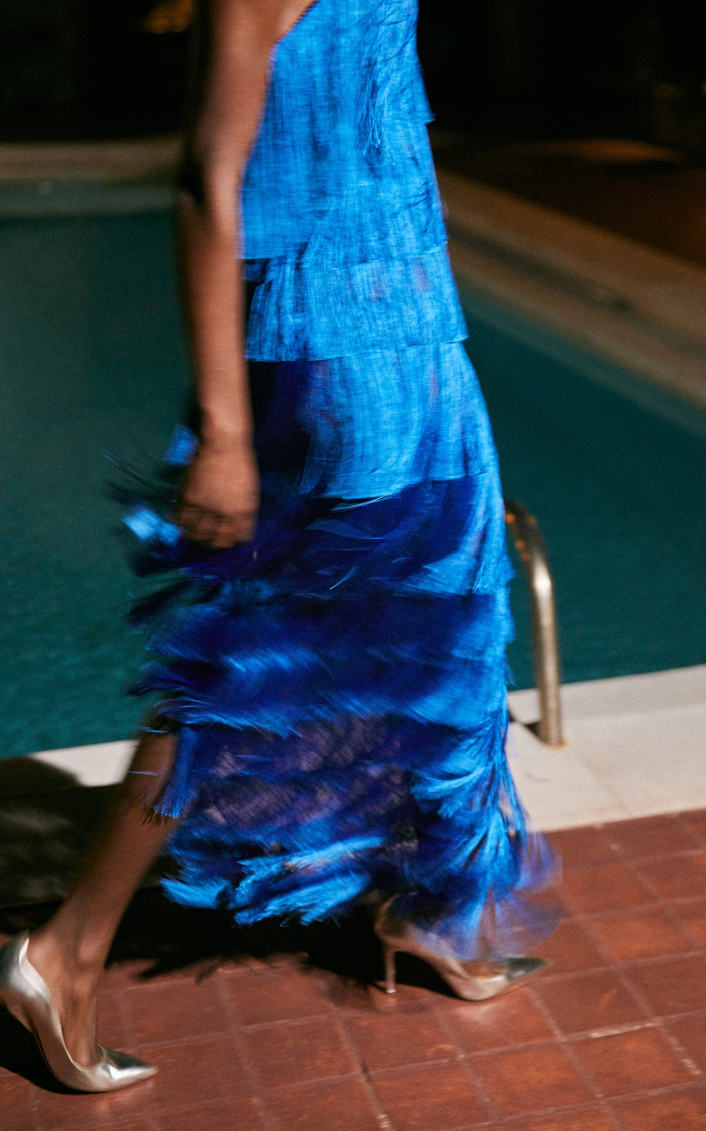 Lili Strapless Fringed Silk-Blend Dress