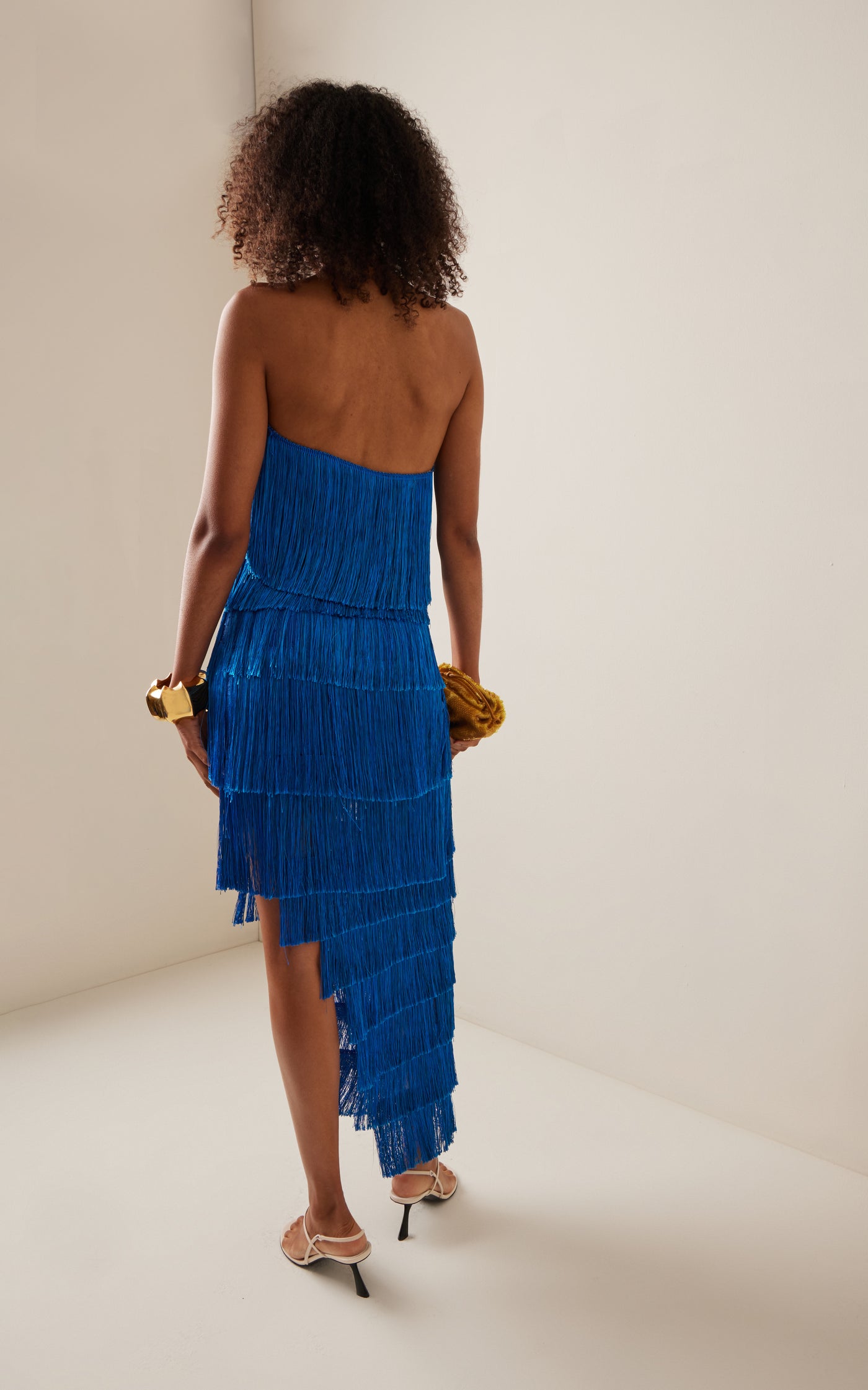 Lili Strapless Fringed Silk-Blend Dress