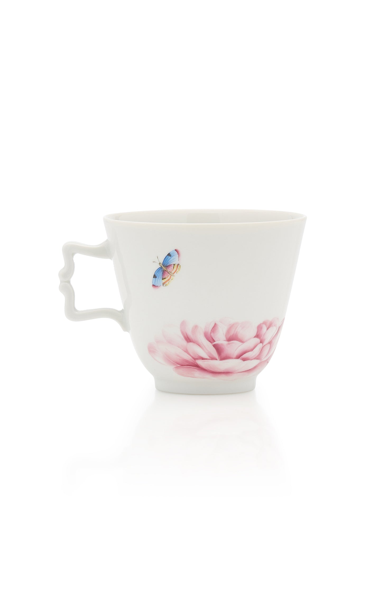 Large Painted Porcelain Cup and Saucer Set