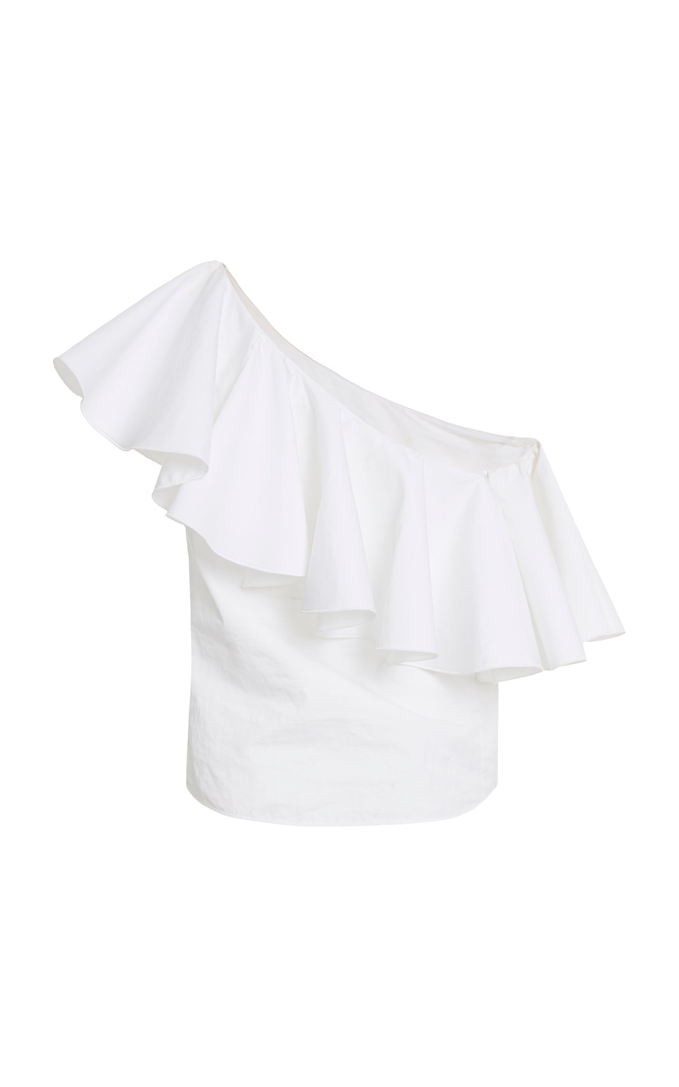 Asymmetric Ruffled Cotton Top