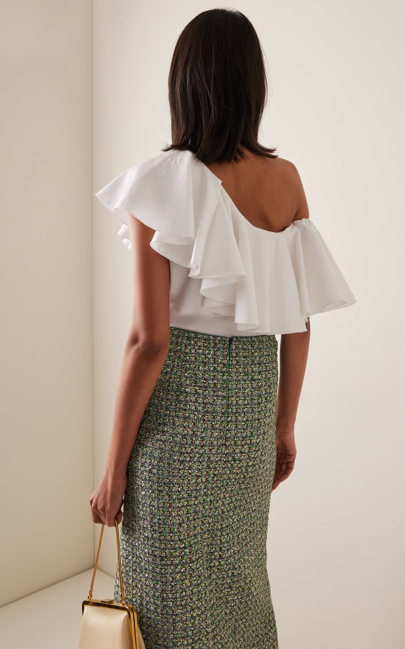 Asymmetric Ruffled Cotton Top
