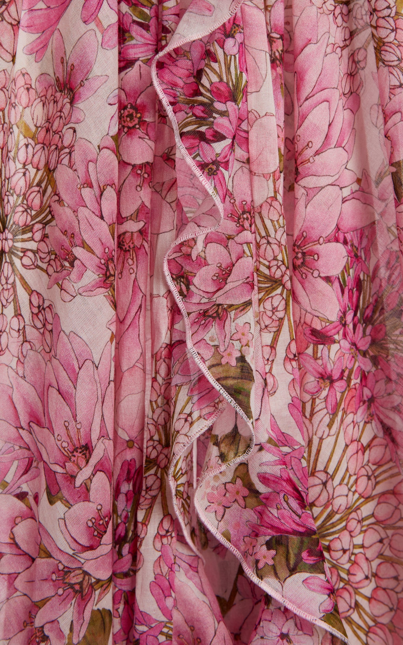 Draped Printed Cotton Maxi Dress