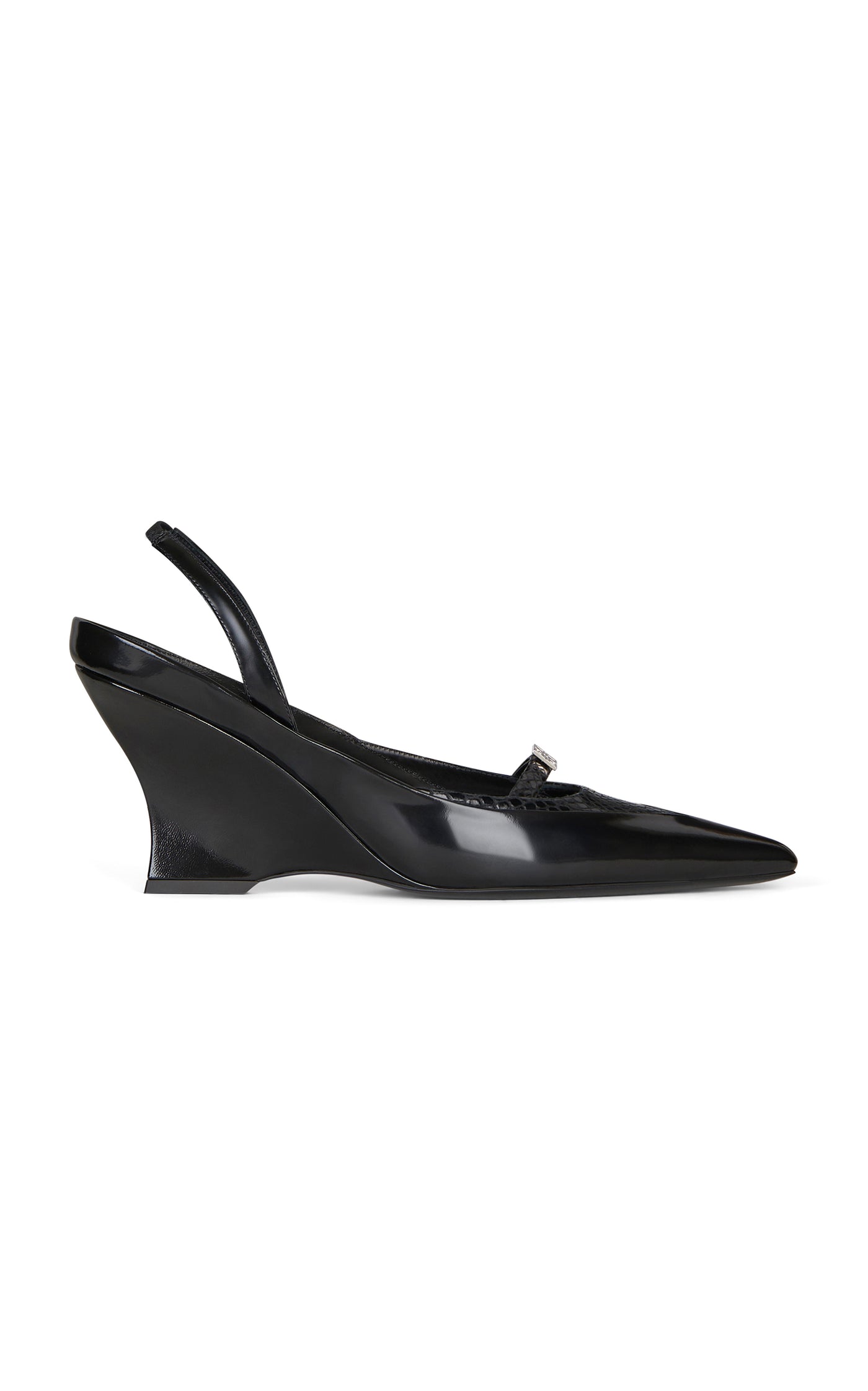 Raven Leather Slingback Pumps