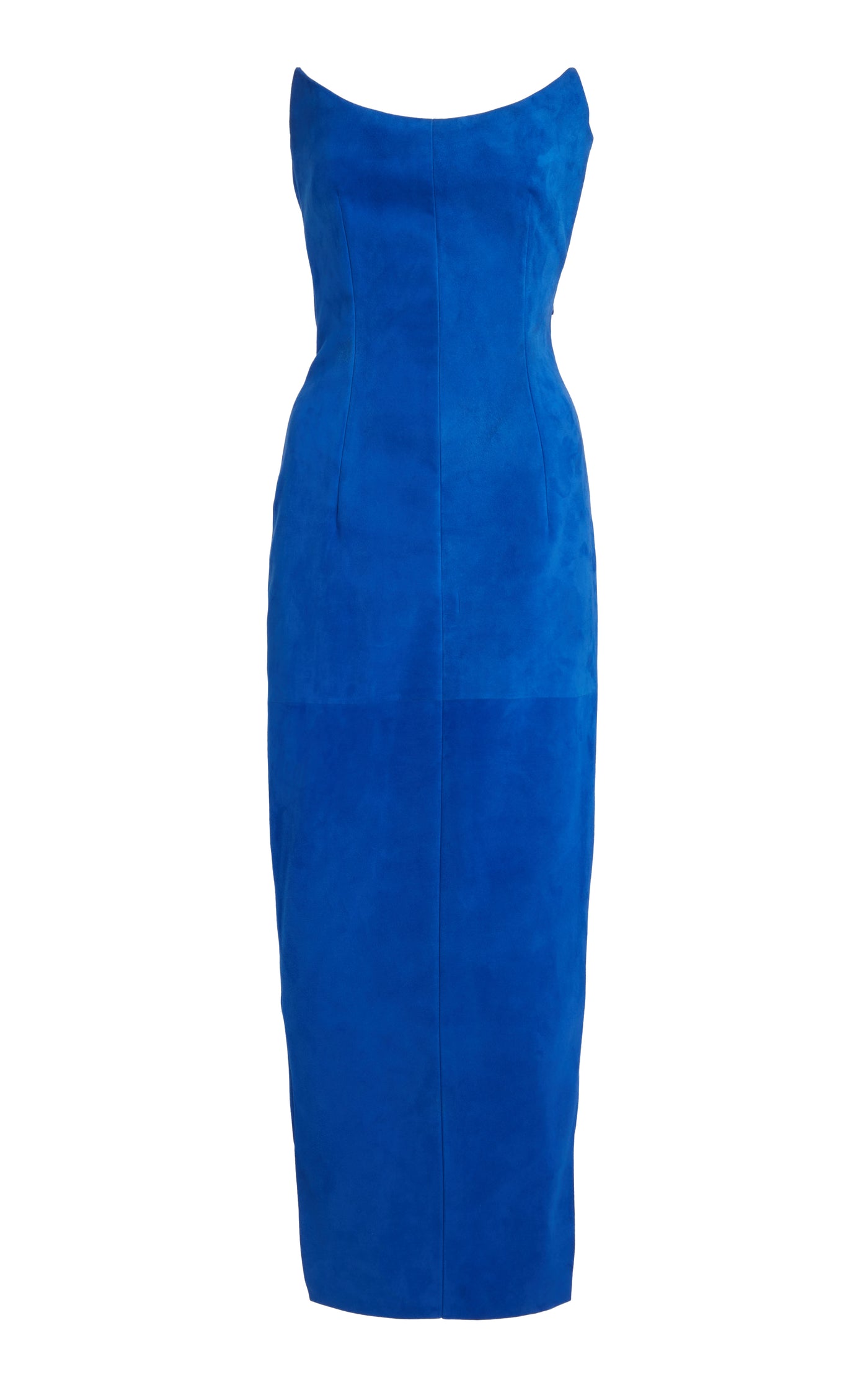 Strapless Suede Midi Kick Dress